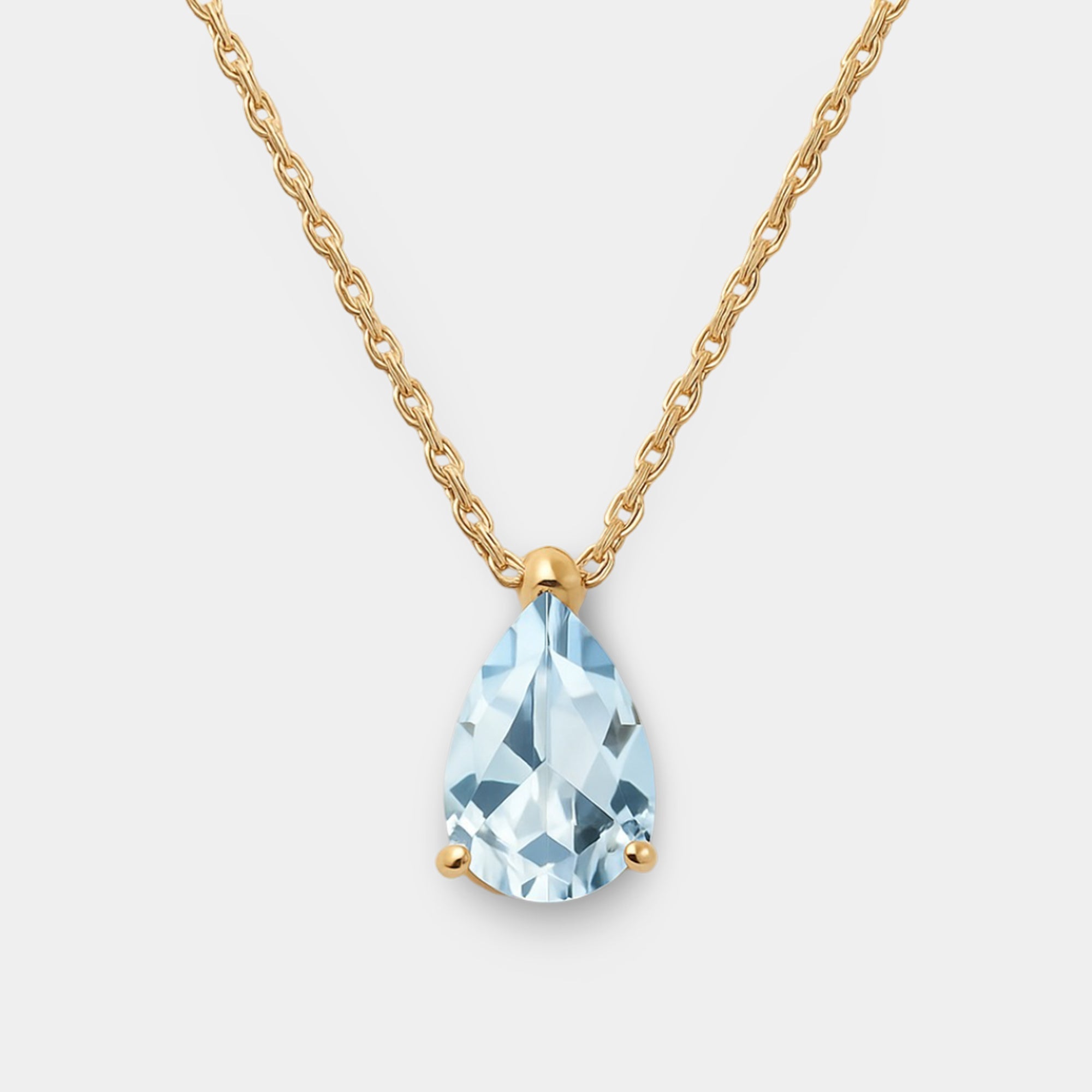 Lira Aquamarine Teardrop Pendant - MH ELEGANCE - Lira Aquamarine Teardrop Pendant - MH ELEGANCE -
