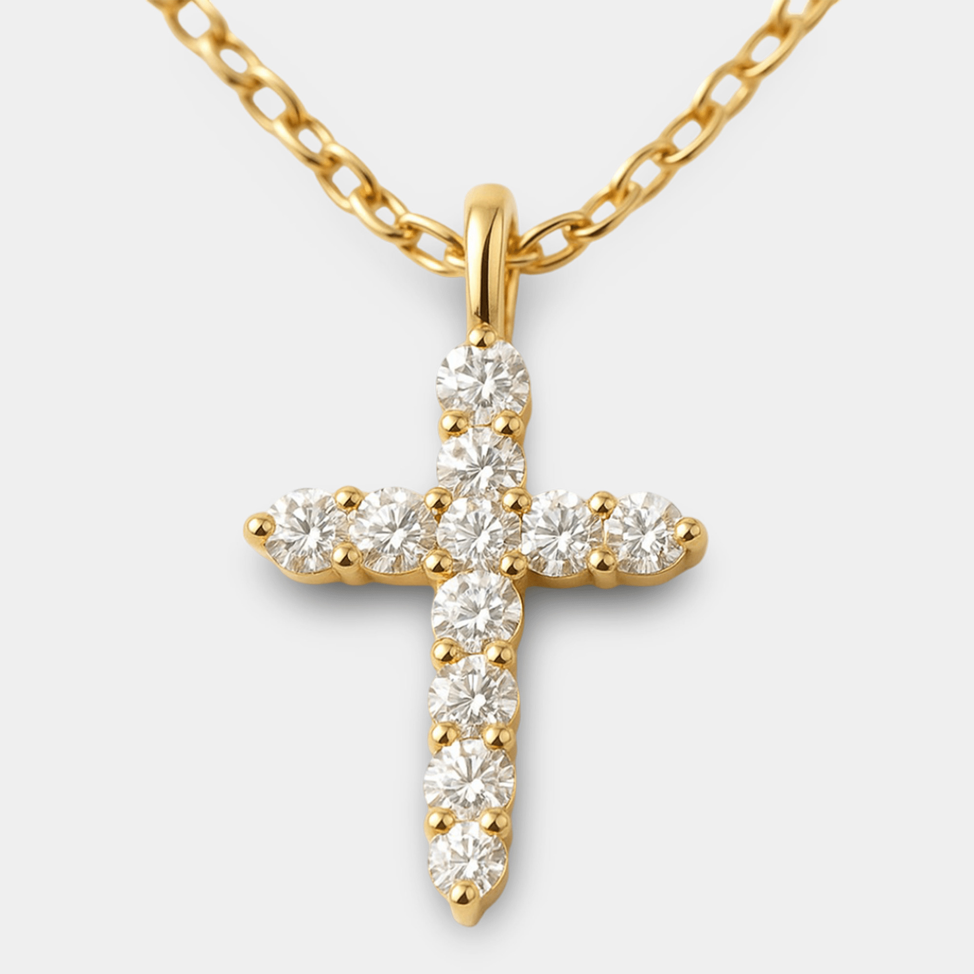 Lunara Cubic Zirconia Cross Pendant | 14K Gold-Plated | Sparkling Faith – MH ELEGANCE - MH ELEGANCE - Lunara Cubic Zirconia Cross Pendant | 14K Gold-Plated | Sparkling Faith – MH ELEGANCE -