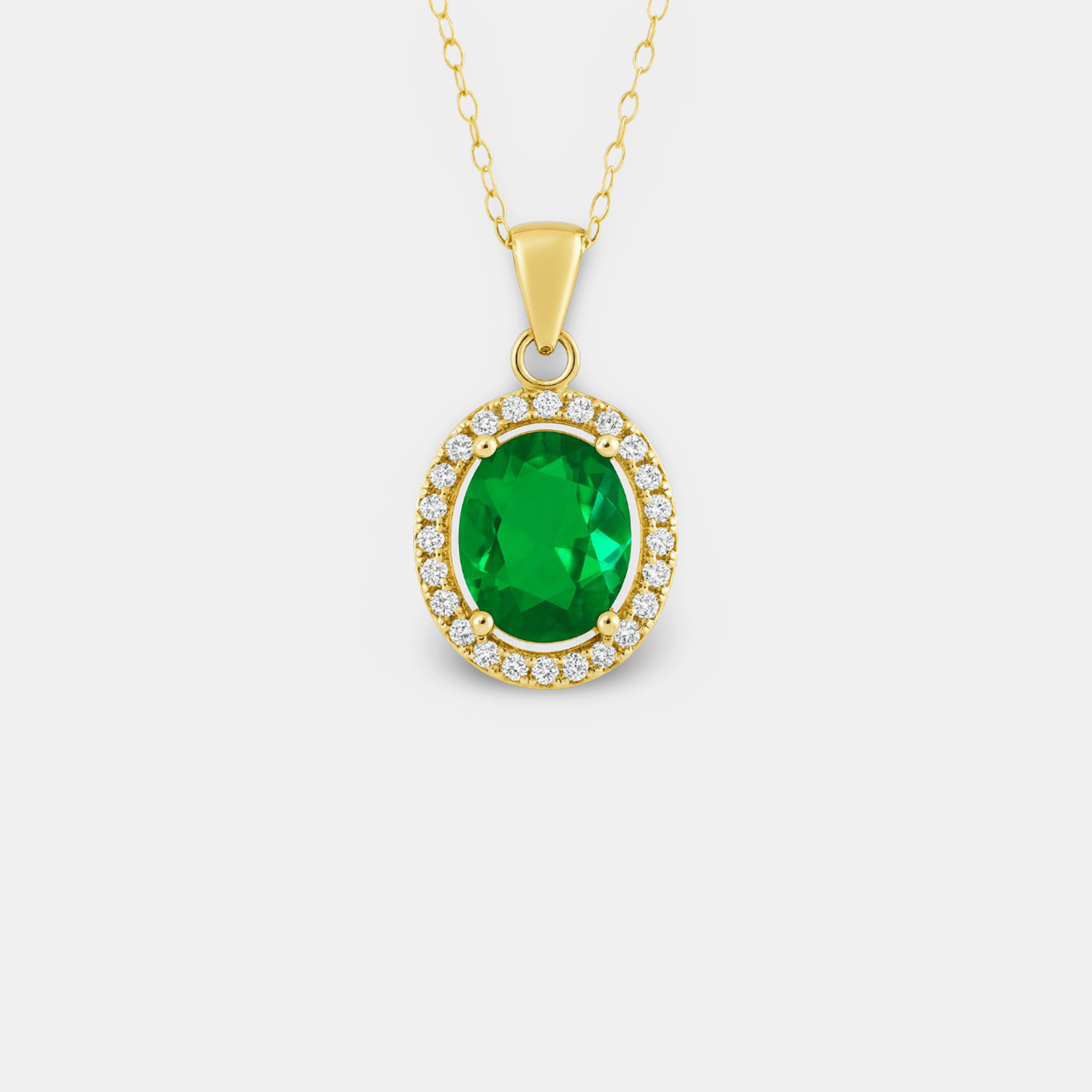 Lyra Oval Halo Pendant&nbsp; - MH ELEGANCE - Lyra Oval Halo Pendant&nbsp; - MH ELEGANCE -