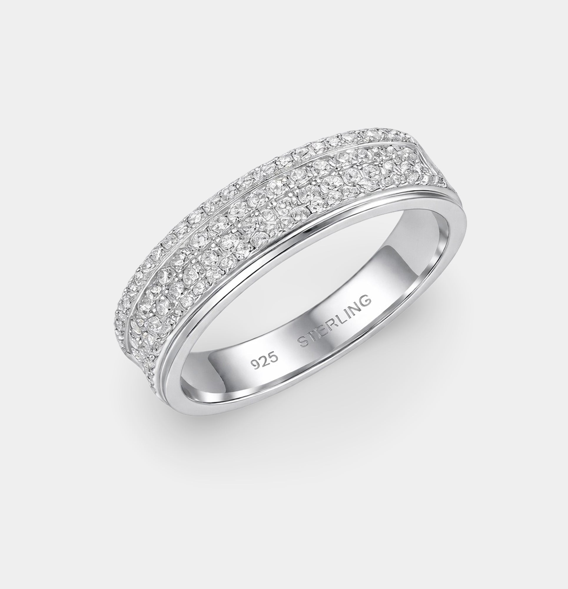 Majestic Ice Moissanite Wedding Band for Men | Premium Diamond Alternative Ring - MH ELEGANCE - Majestic Ice Moissanite Wedding Band for Men | Premium Diamond Alternative Ring - Ring