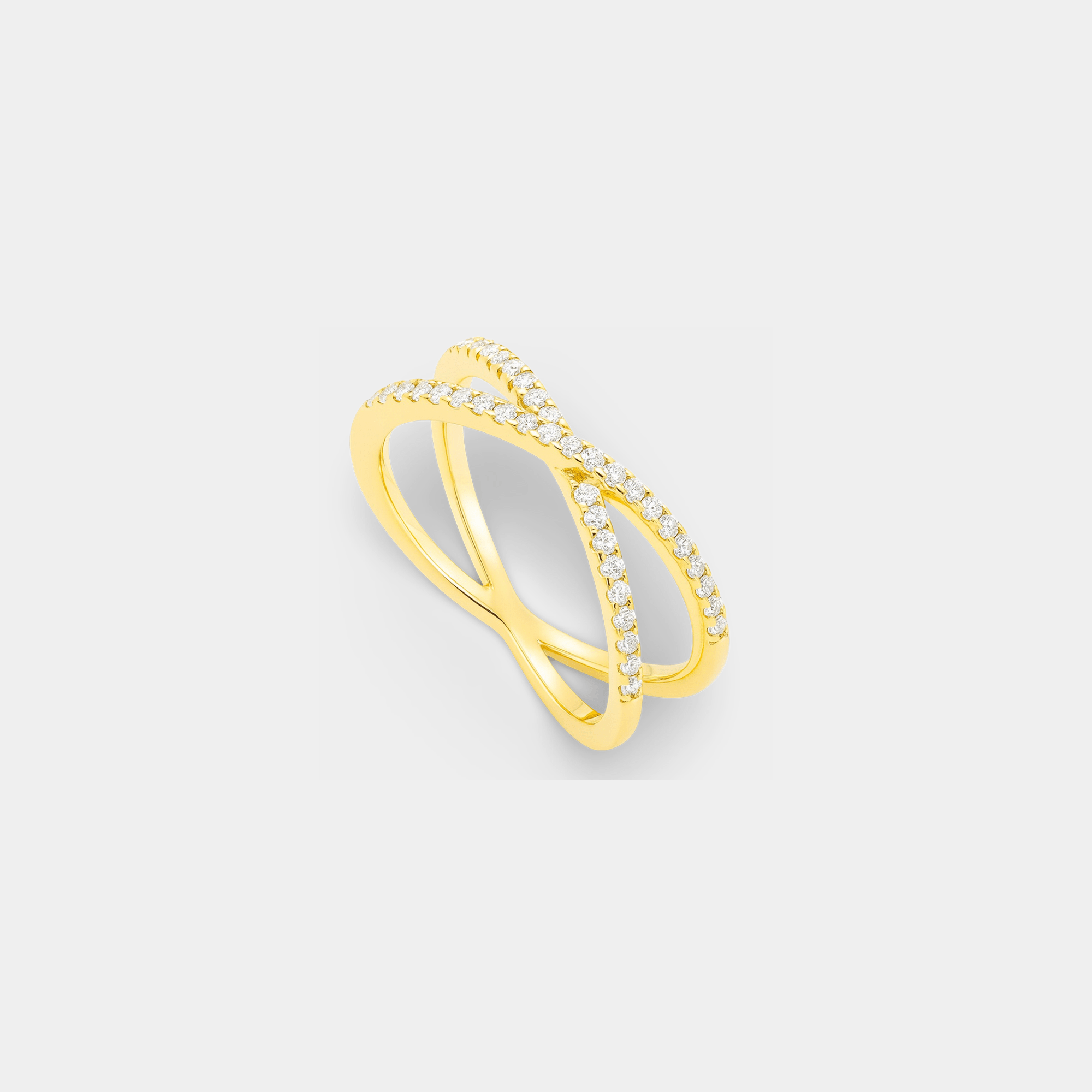 Margot Gold Pavé Criss Cross Ring - MH ELEGANCE - Margot Gold Pavé Criss Cross Ring -