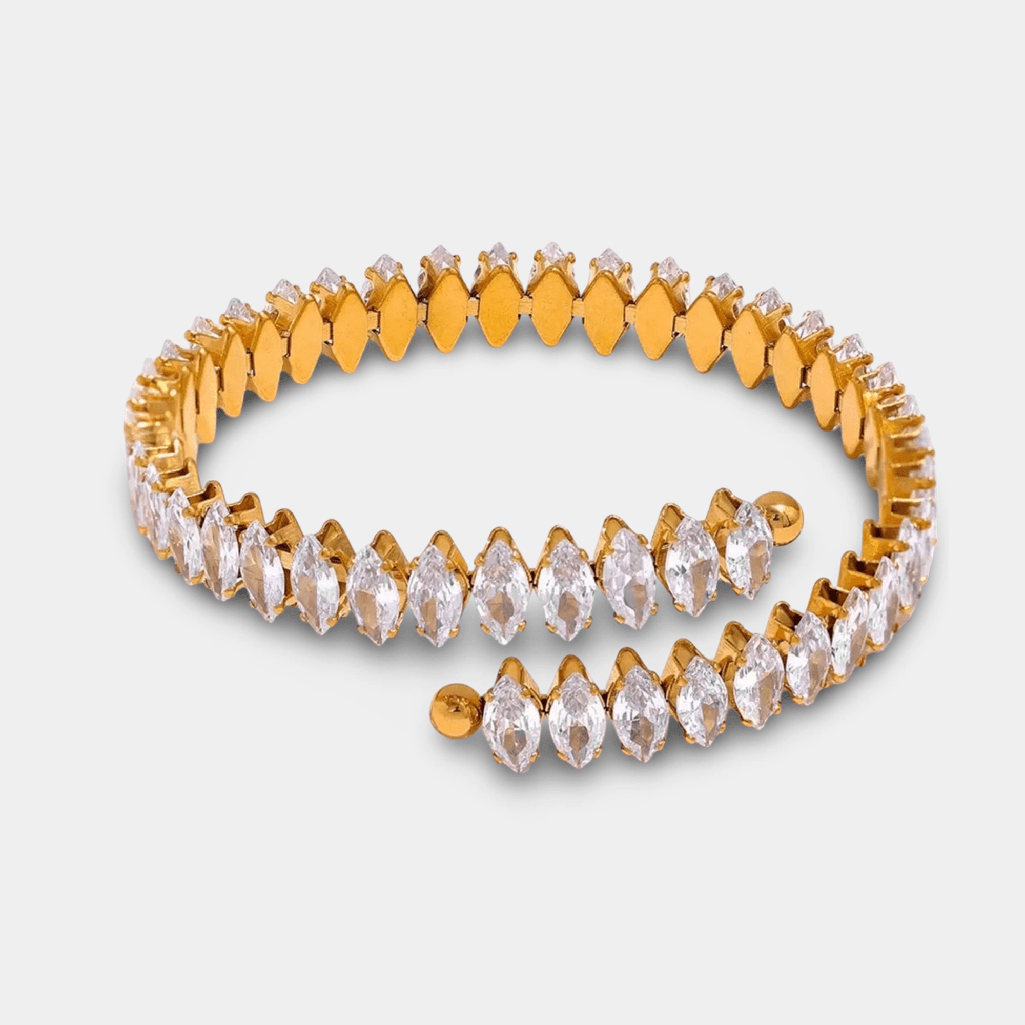 Marquise Zircon Tennis Bracelet | 14K Gold | Luxury CZ Bracelet | Diamond Alternative - MH ELEGANCE - Luxury Marquise Cut Zircon Bracelet - MH ELEGANCE - Bracelet