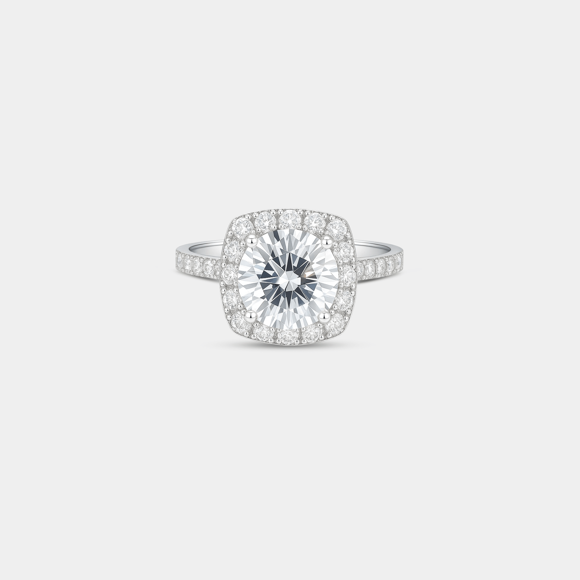 Mira Moissanite Halo Engagement Ring - MH ELEGANCE - Mira Moissanite Halo Engagement Ring - MH ELEGANCE -