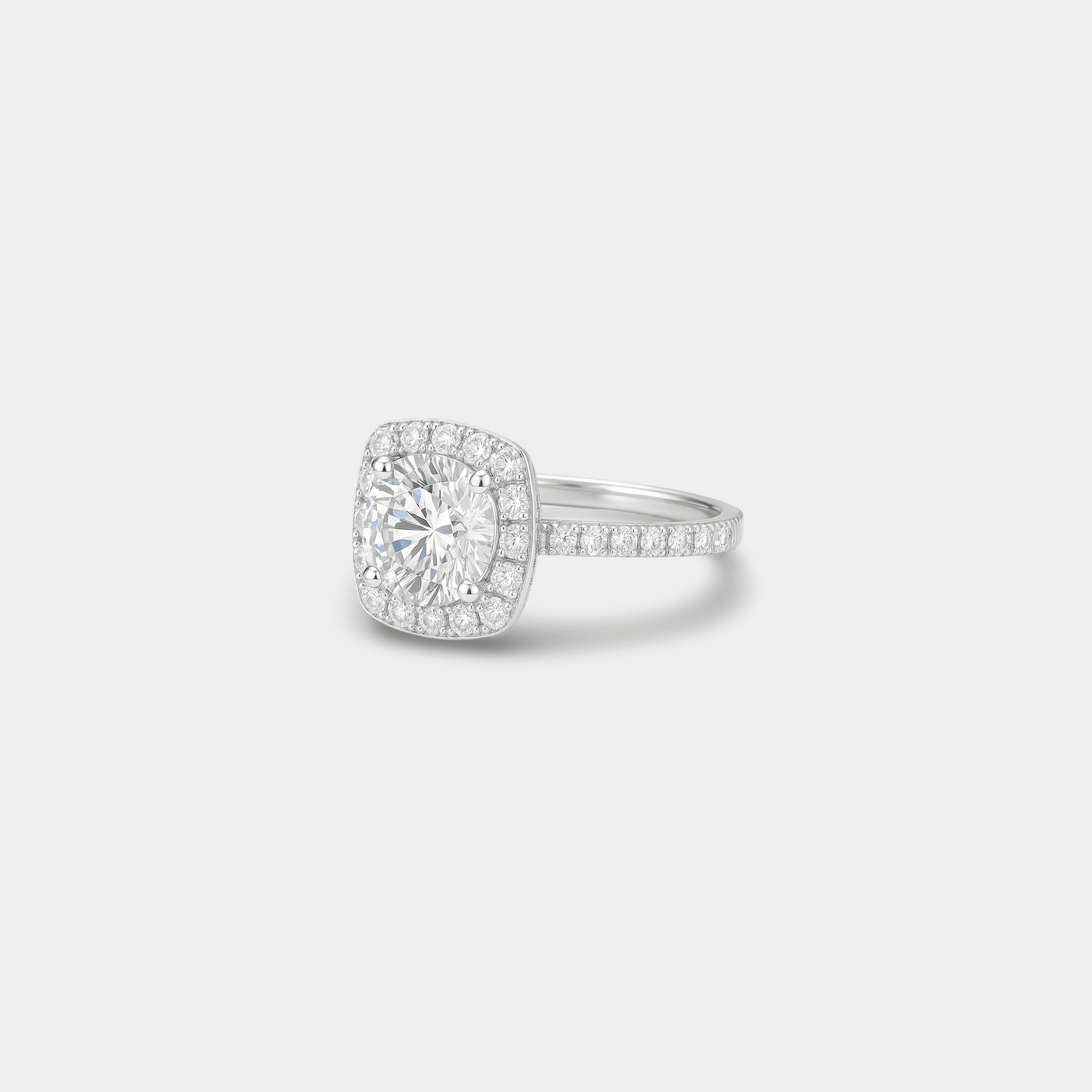 Mira Moissanite Halo Engagement Ring - MH ELEGANCE - Mira Moissanite Halo Engagement Ring - MH ELEGANCE -