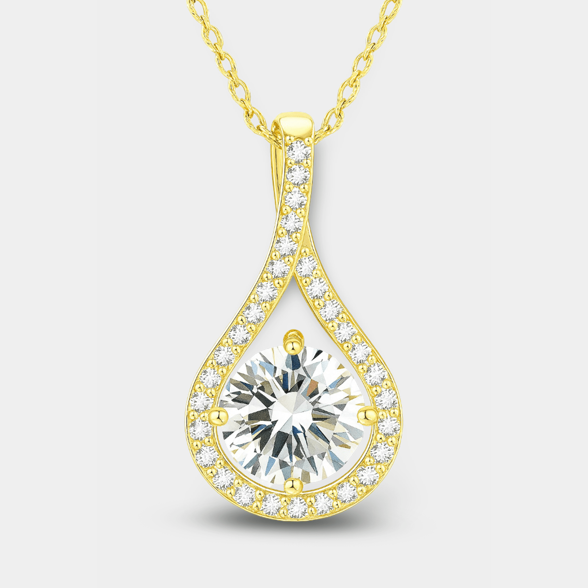 Different carat sizes of the moissanite solitaire pendant necklace