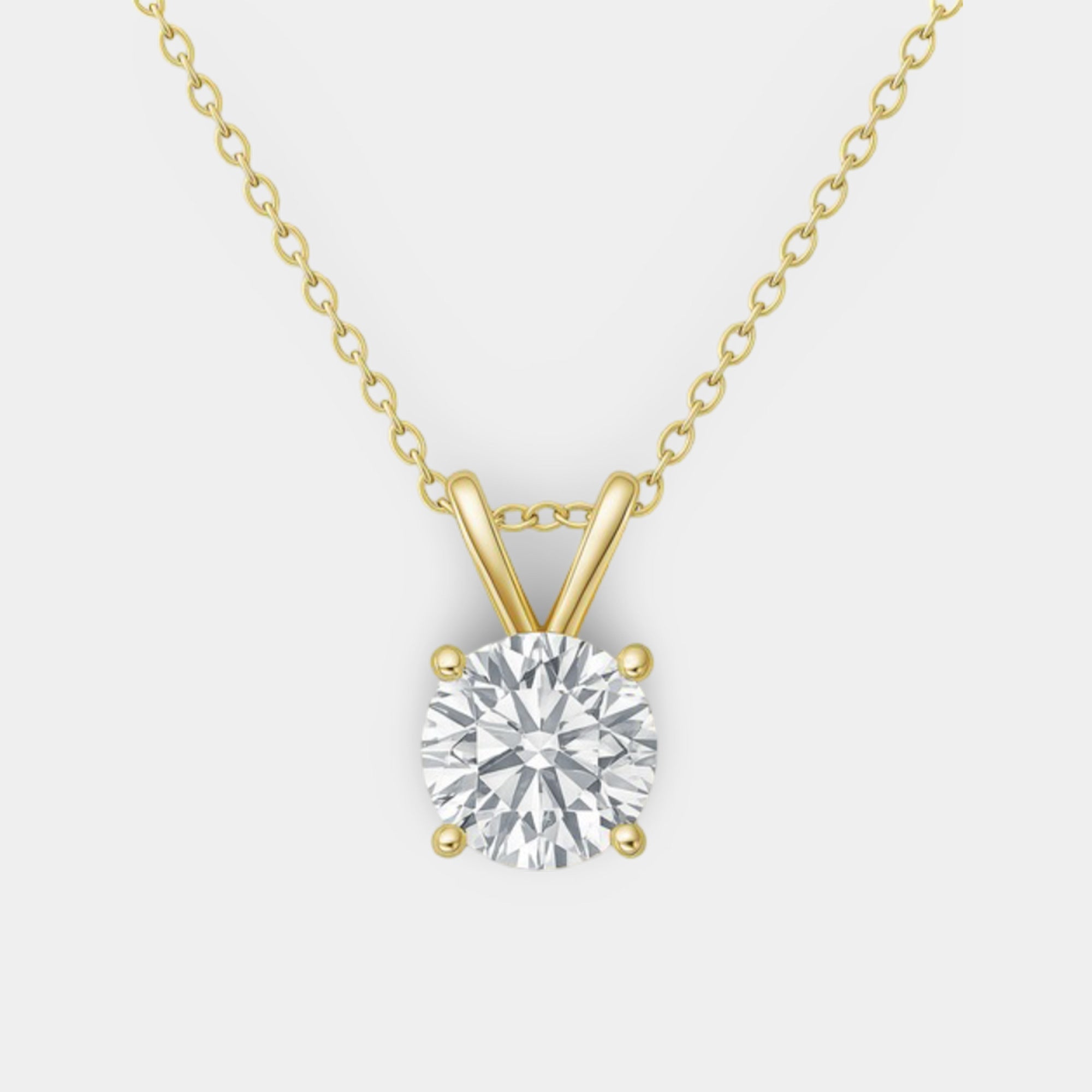 Natural Diamond 4-Prong Pendant - MH ELEGANCE - Natural Diamond 4-Prong Pendant - MH ELEGANCE -