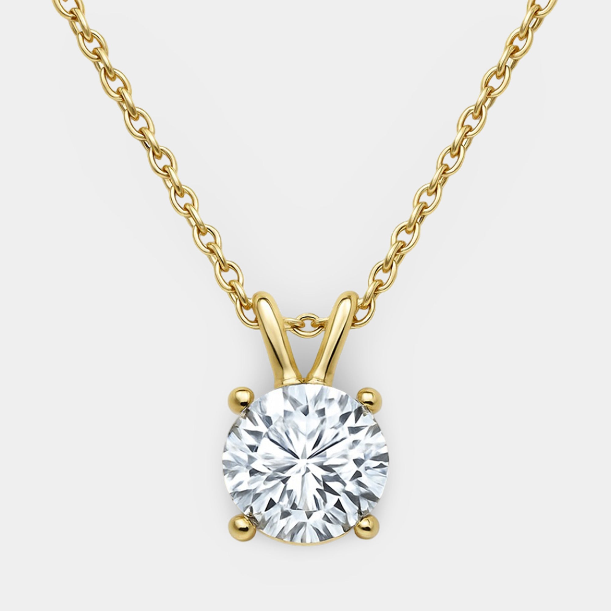 Natural Diamond 4-Prong Pendant - MH ELEGANCE - Natural Diamond 4-Prong Pendant - MH ELEGANCE -