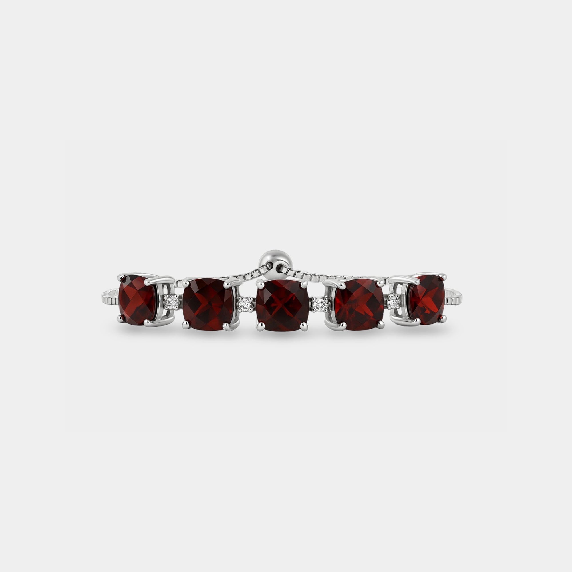 Nira Garnet Cushion Tennis Bracelet - MH ELEGANCE - Nira Garnet Cushion Tennis Bracelet - MH ELEGANCE -