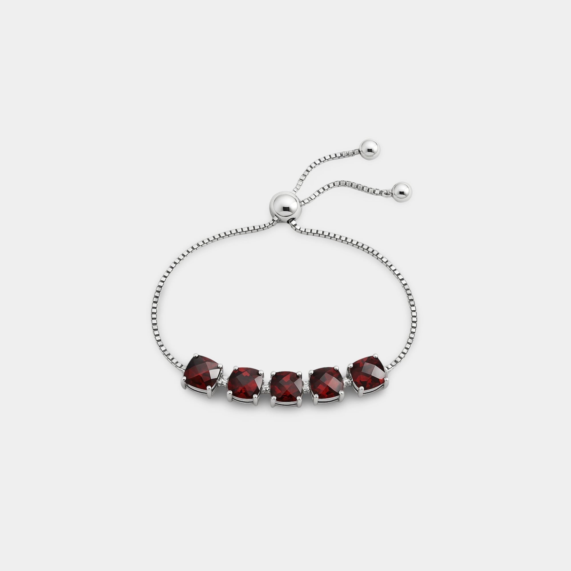 Nira Garnet Cushion Tennis Bracelet - MH ELEGANCE - Nira Garnet Cushion Tennis Bracelet - MH ELEGANCE -