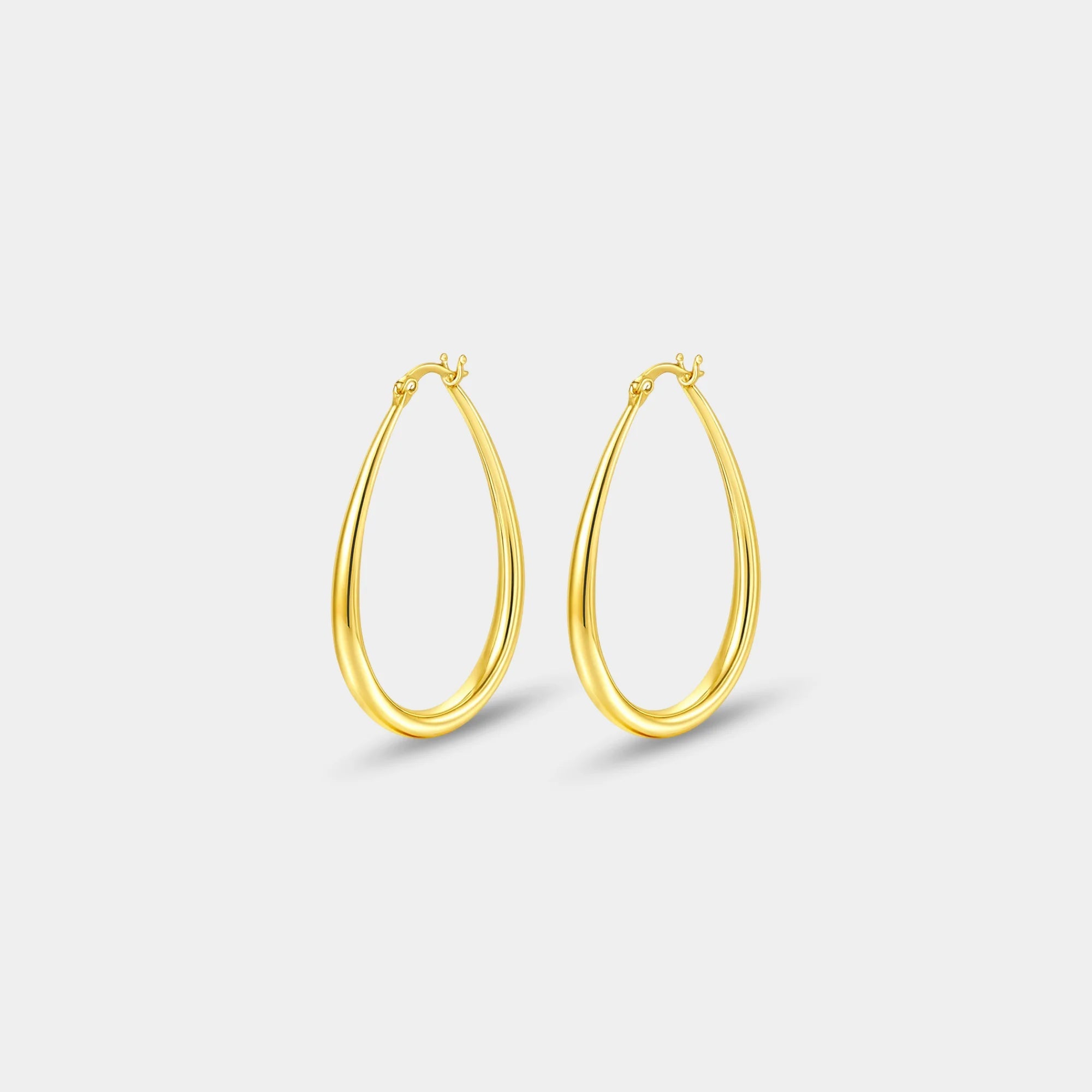 Oval Hoop Earrings - MH ELEGANCE - Oval Hoop Earrings -