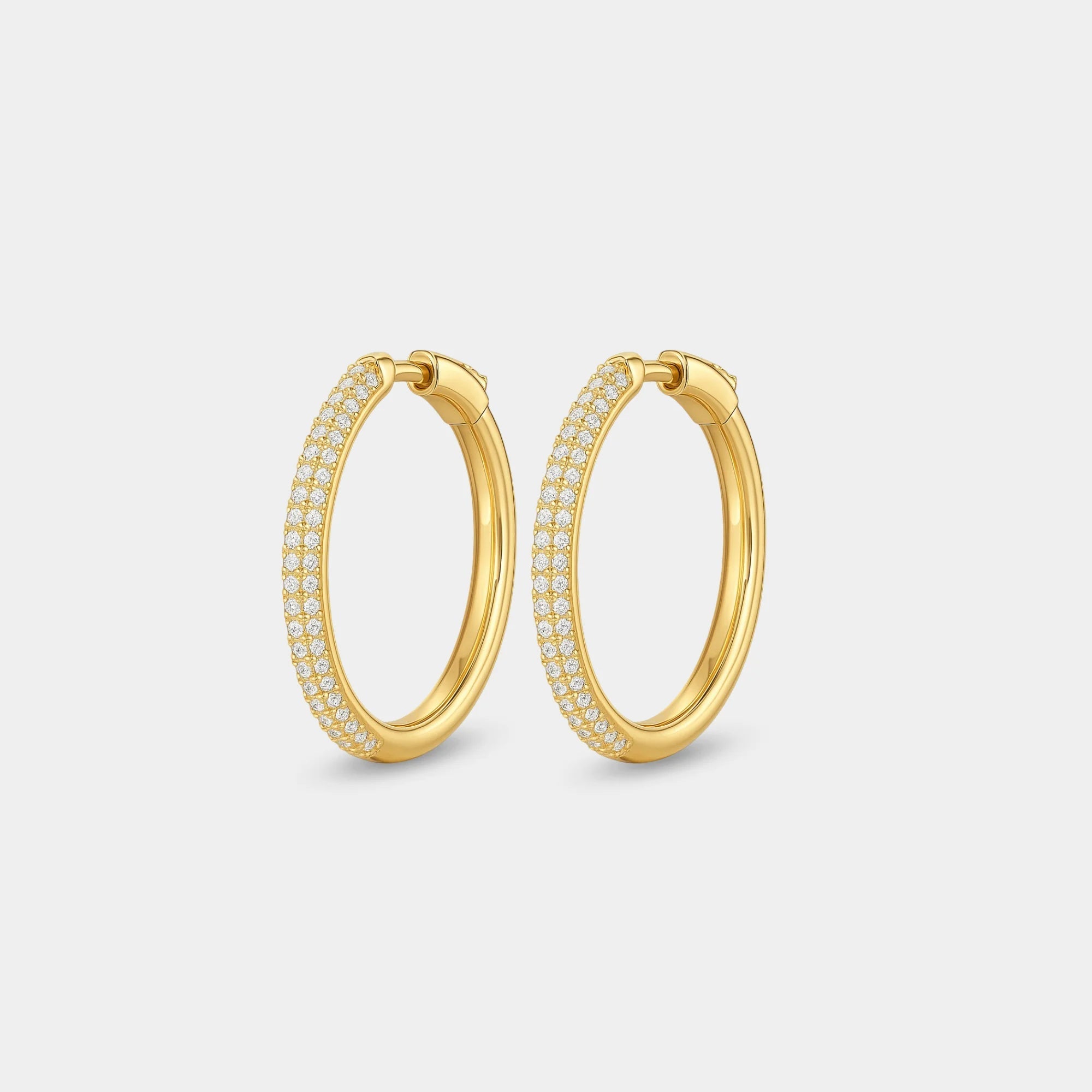 Pavé Hoop Earrings - MH ELEGANCE - Pavé Hoop Earrings -