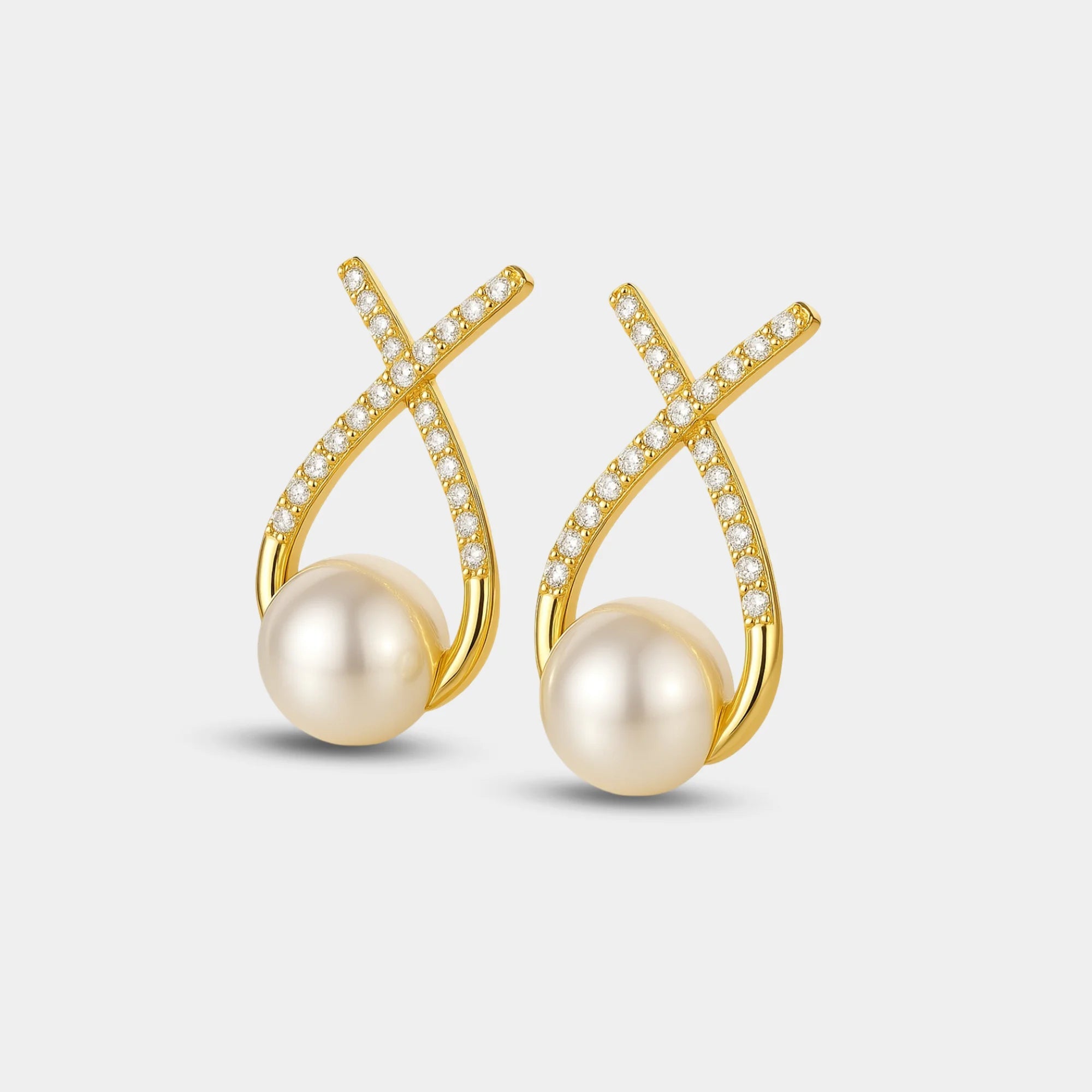 Pearl Bow Teardrop Stud - MH ELEGANCE - Pearl Bow Teardrop Stud -