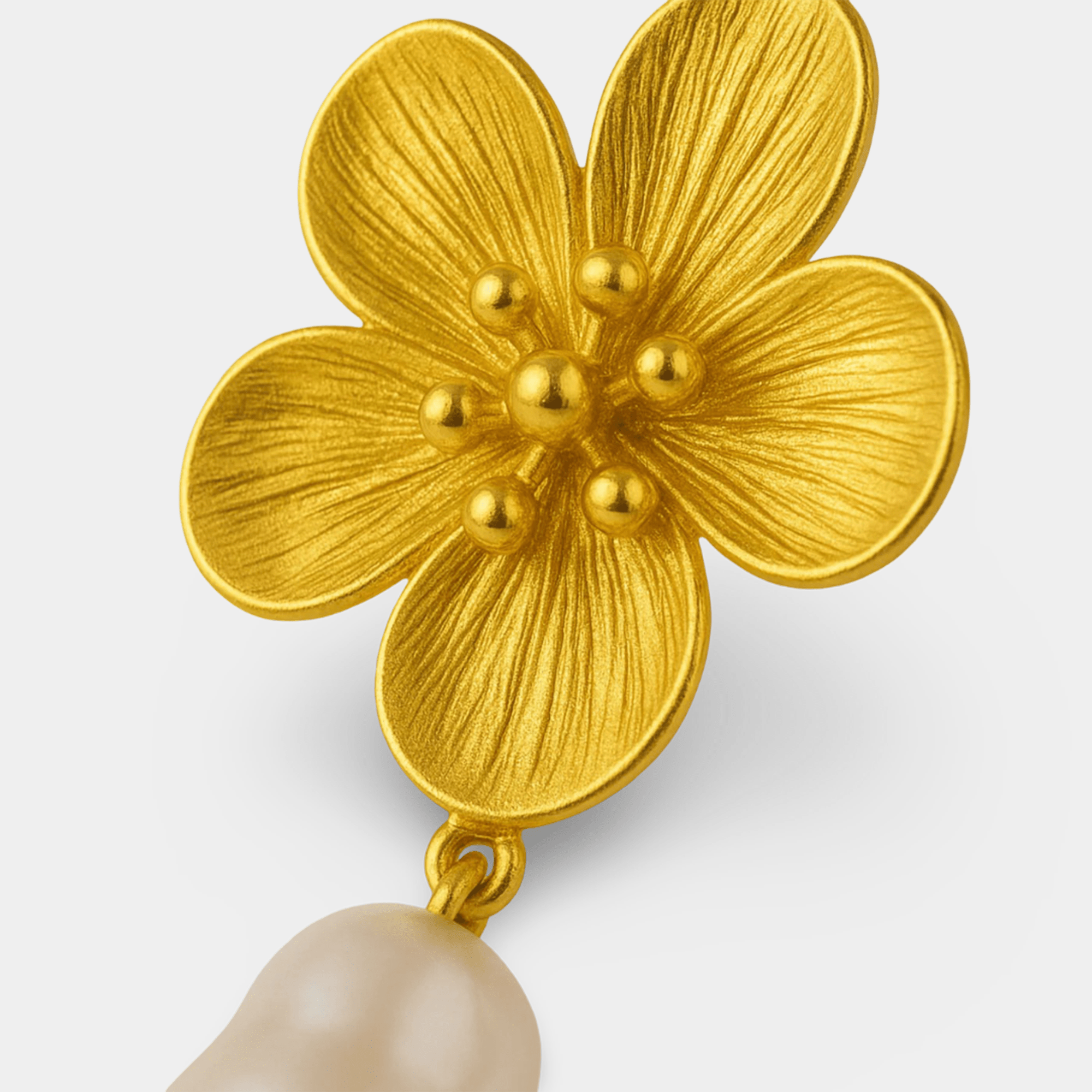 Pearl Drop Flower Earrings | Freshwater Pearl | 14K Gold Dangle – MH ELEGANCE - MH ELEGANCE - Pearl Drop Flower Earrings - MH ELEGANCE - Earrings