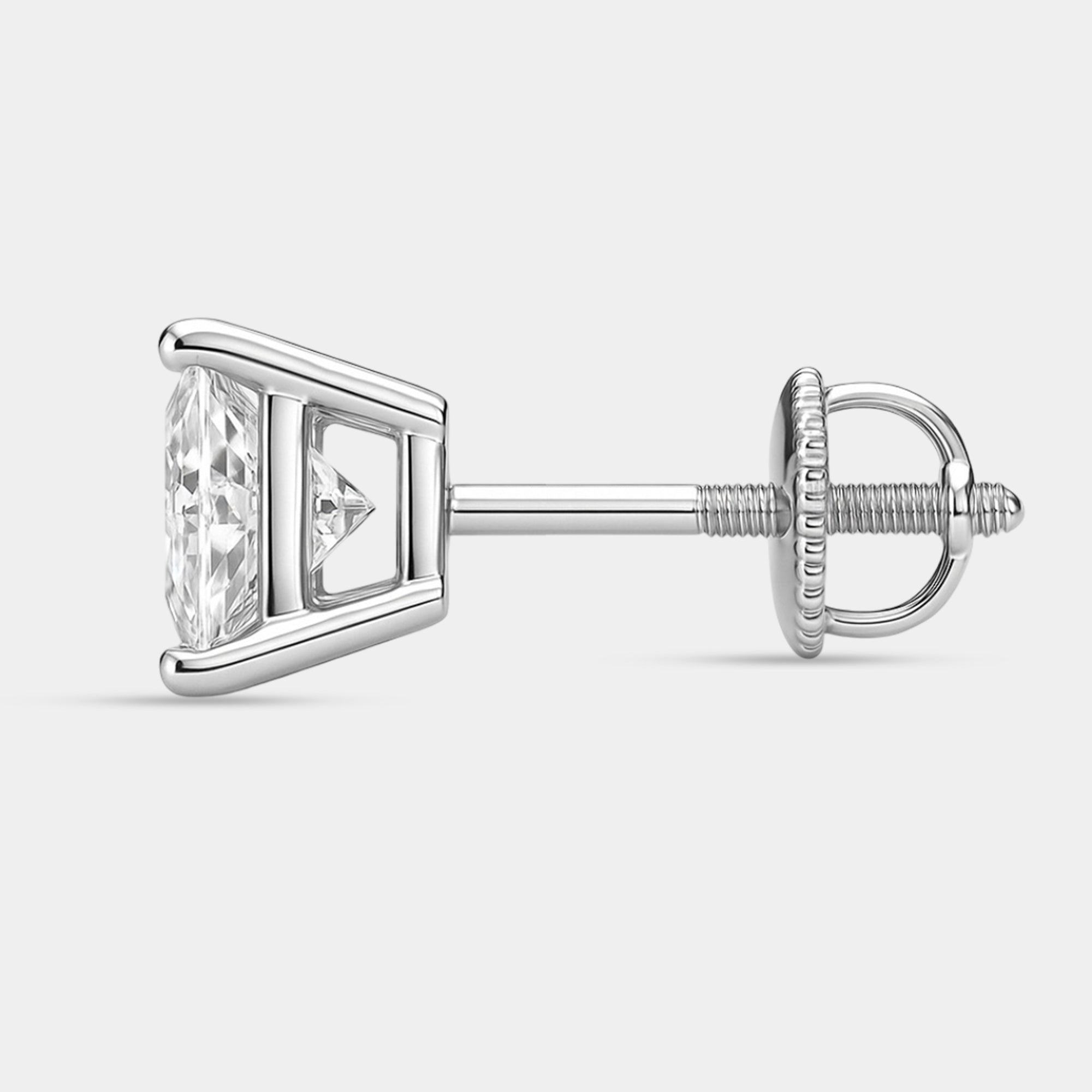 Princess-Cut Diamond Stud Earrings - MH ELEGANCE - Princess-Cut Diamond Stud Earrings - MH ELEGANCE -