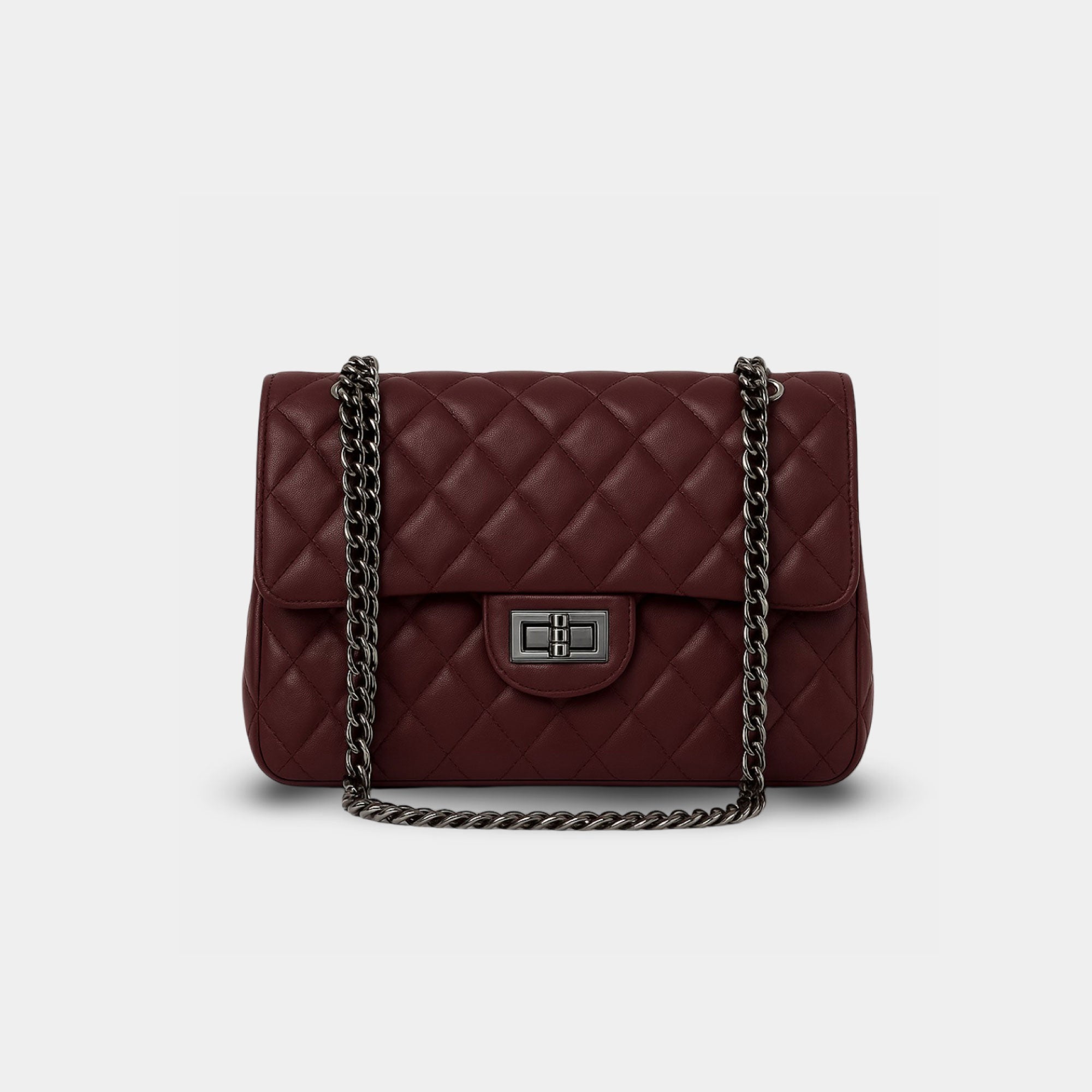 Quilted Leather Crossbody Bag - MH ELEGANCE - Quilted Leather Crossbody Bag -