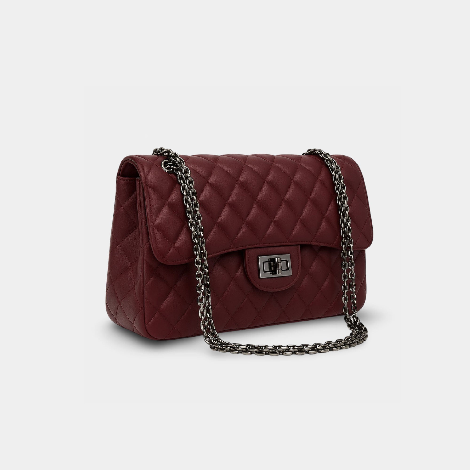 Quilted Leather Crossbody Bag - MH ELEGANCE - Quilted Leather Crossbody Bag -