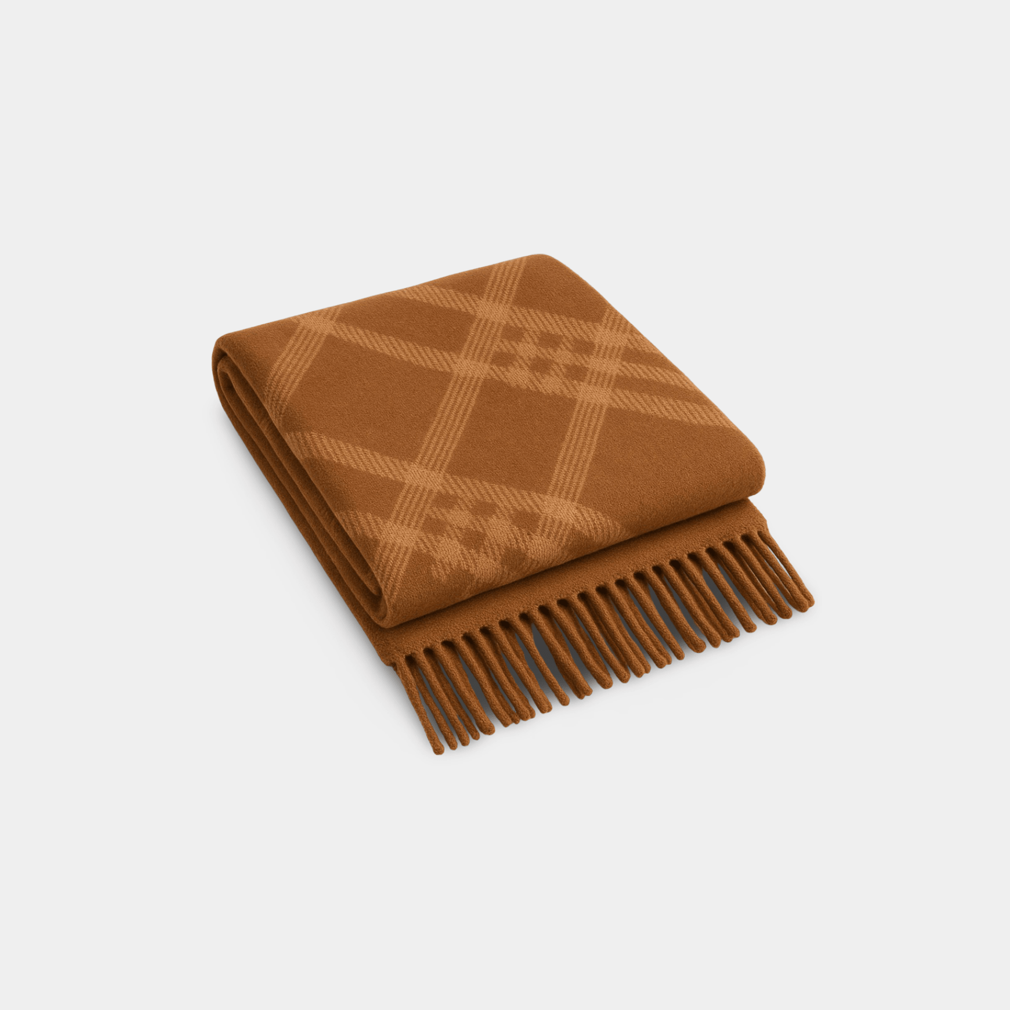 Reversible Brown Plaid Scarf - MH ELEGANCE - Reversible Brown Plaid Scarf -