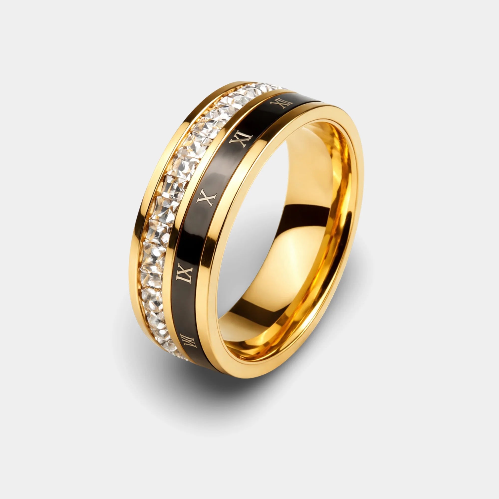 Roman Numeral Spinner Ring | Unisex Stainless Steel Mens Jewelry - MH ELEGANCE - Roman Numeral Spinner Ring | Unisex Stainless Steel Mens Jewelry -