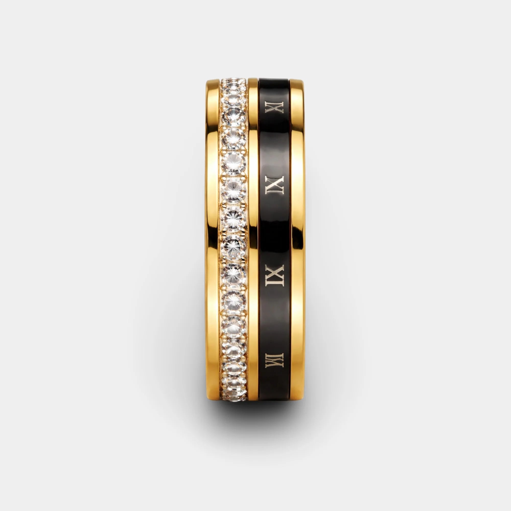 Roman Numeral Spinner Ring | Unisex Stainless Steel Mens Jewelry - MH ELEGANCE - Roman Numeral Spinner Ring | Unisex Stainless Steel Mens Jewelry -