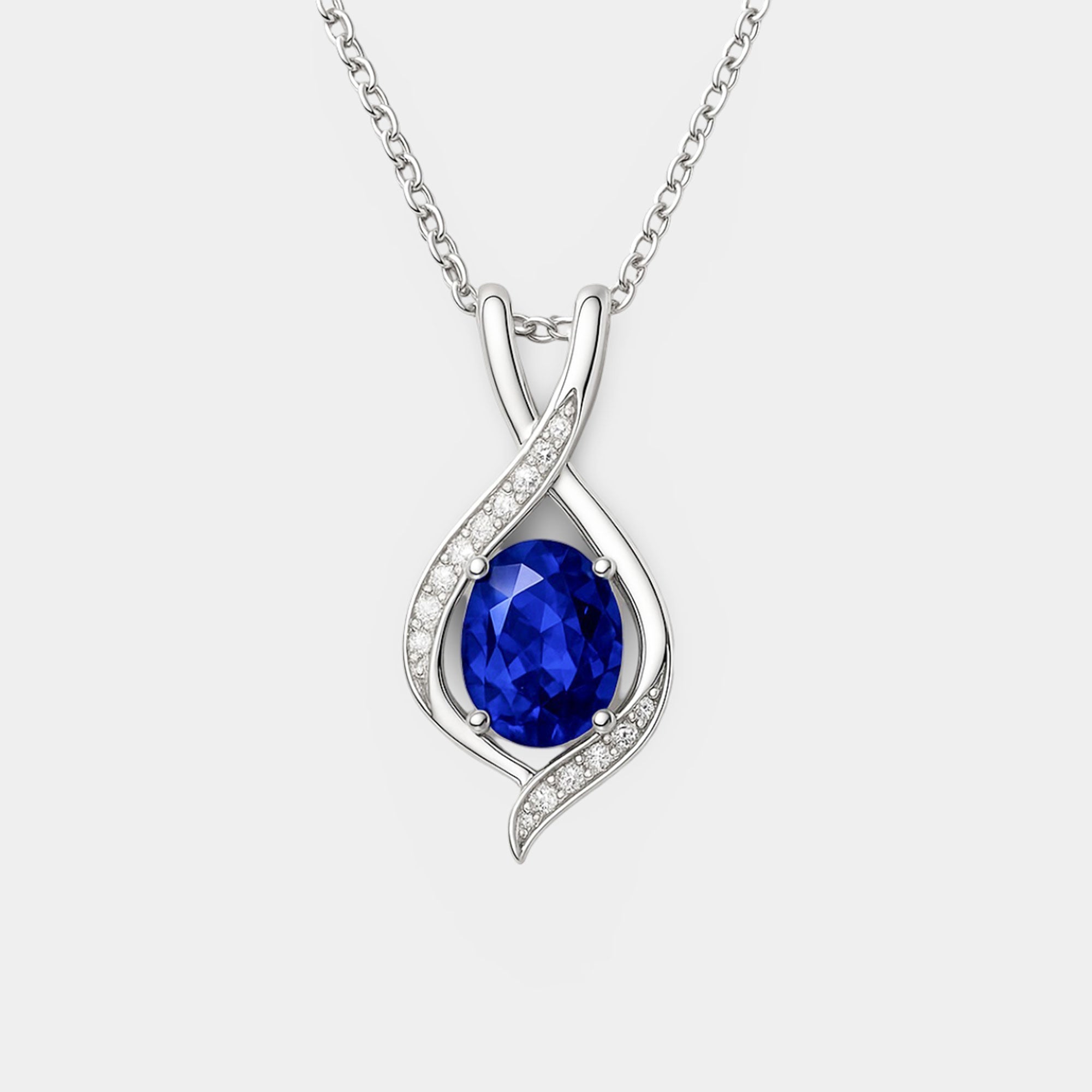 Sapphire Birthstone Pendant - MH ELEGANCE - Sapphire Birthstone Pendant - MH ELEGANCE -