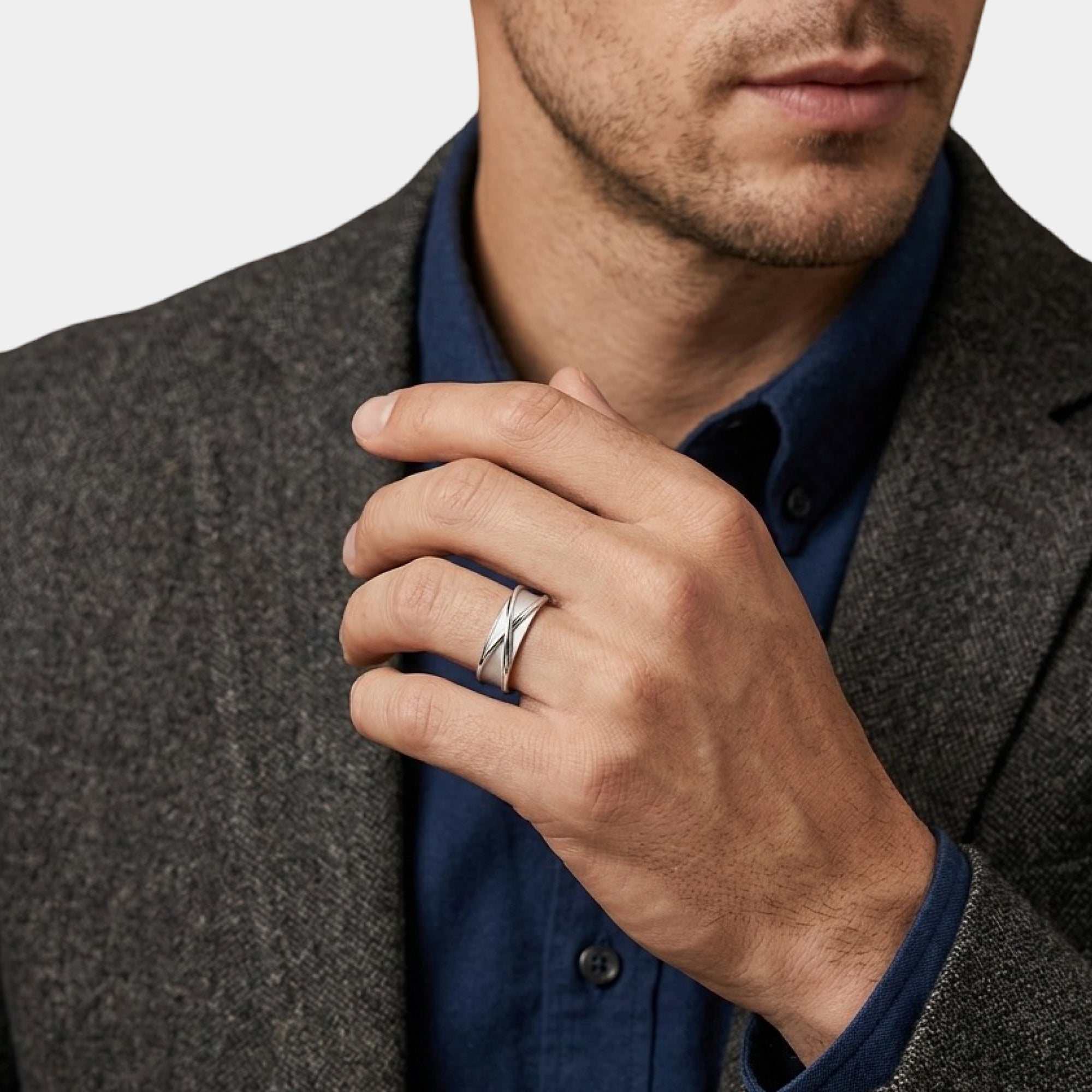 Edgy black anime ring with a bold finish