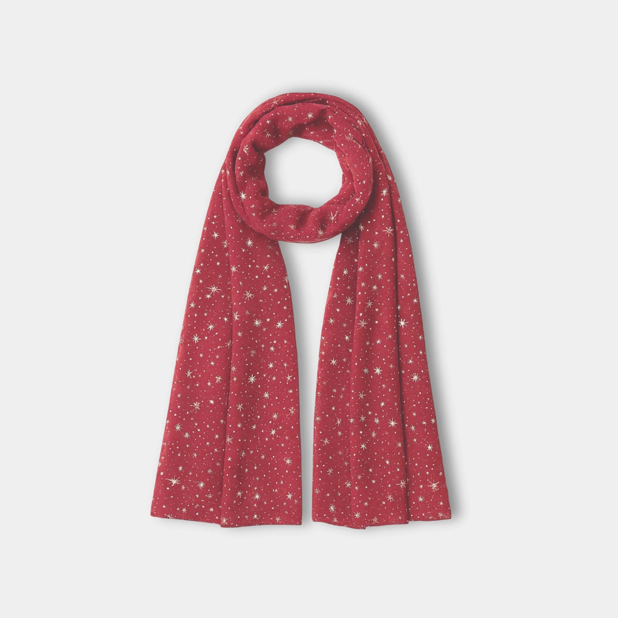 Shimmer Foil Star Print Scarf | Festive Sparkle | Celebration Design - MH ELEGANCE - Shimmer Foil Star Print Scarf | Festive Sparkle | Celebration Design -