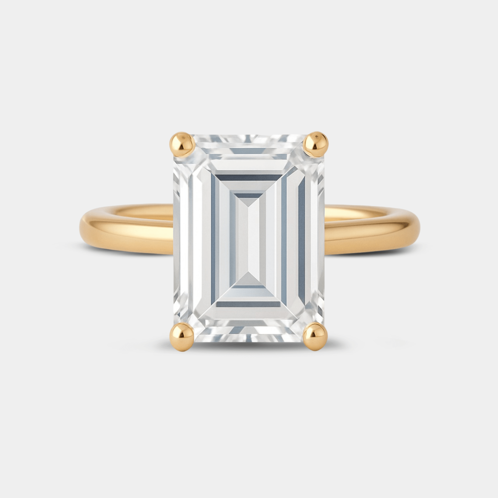 Solene Moissanite Solitaire Ring | Premium Metal - MH ELEGANCE - solene moissanite solitaire ring main display from MH Elegance luxury wedding rings collection -