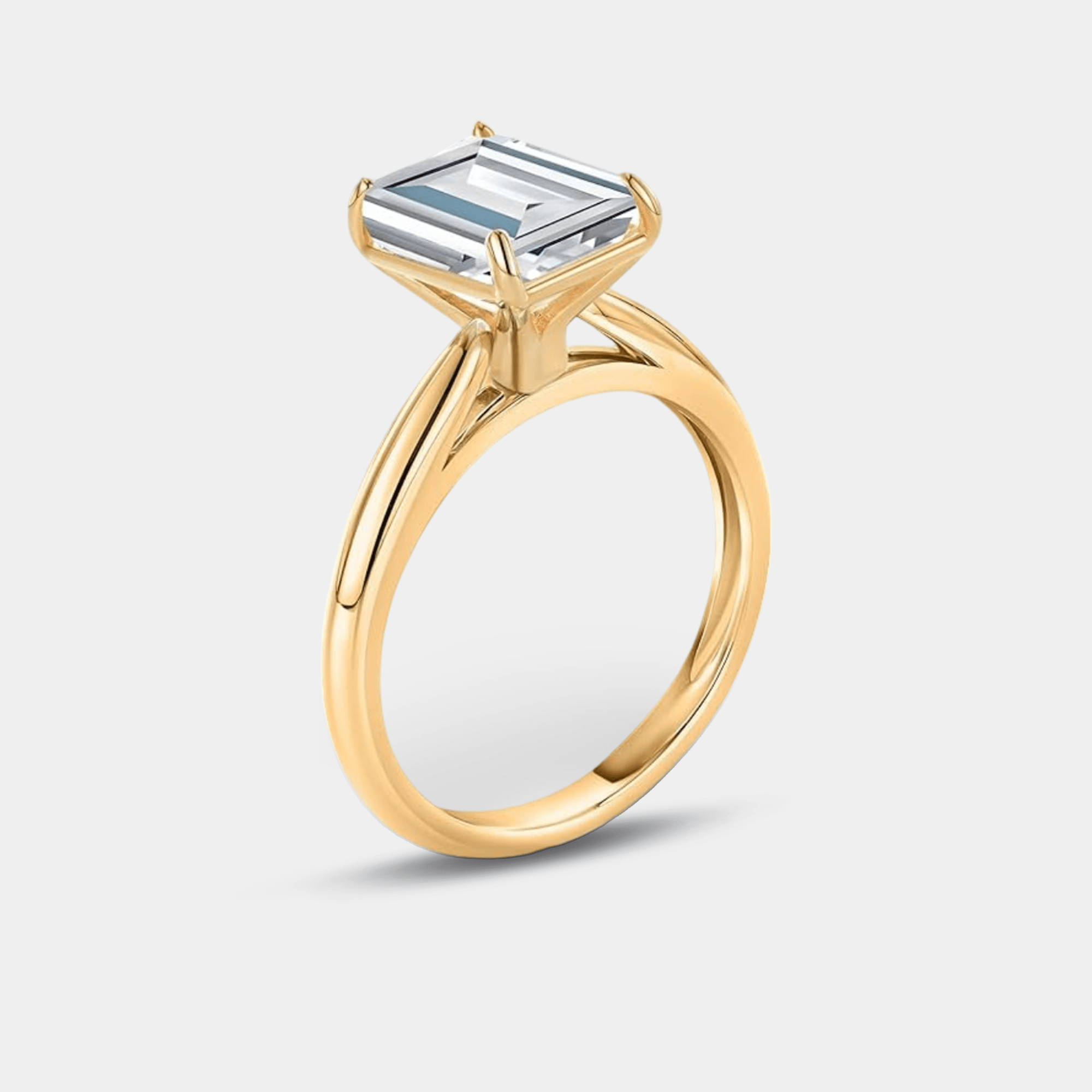 Solene Moissanite Solitaire Ring | Premium Metal - MH ELEGANCE - solene moissanite solitaire ring detail close-up from MH Elegance luxury wedding rings collection -