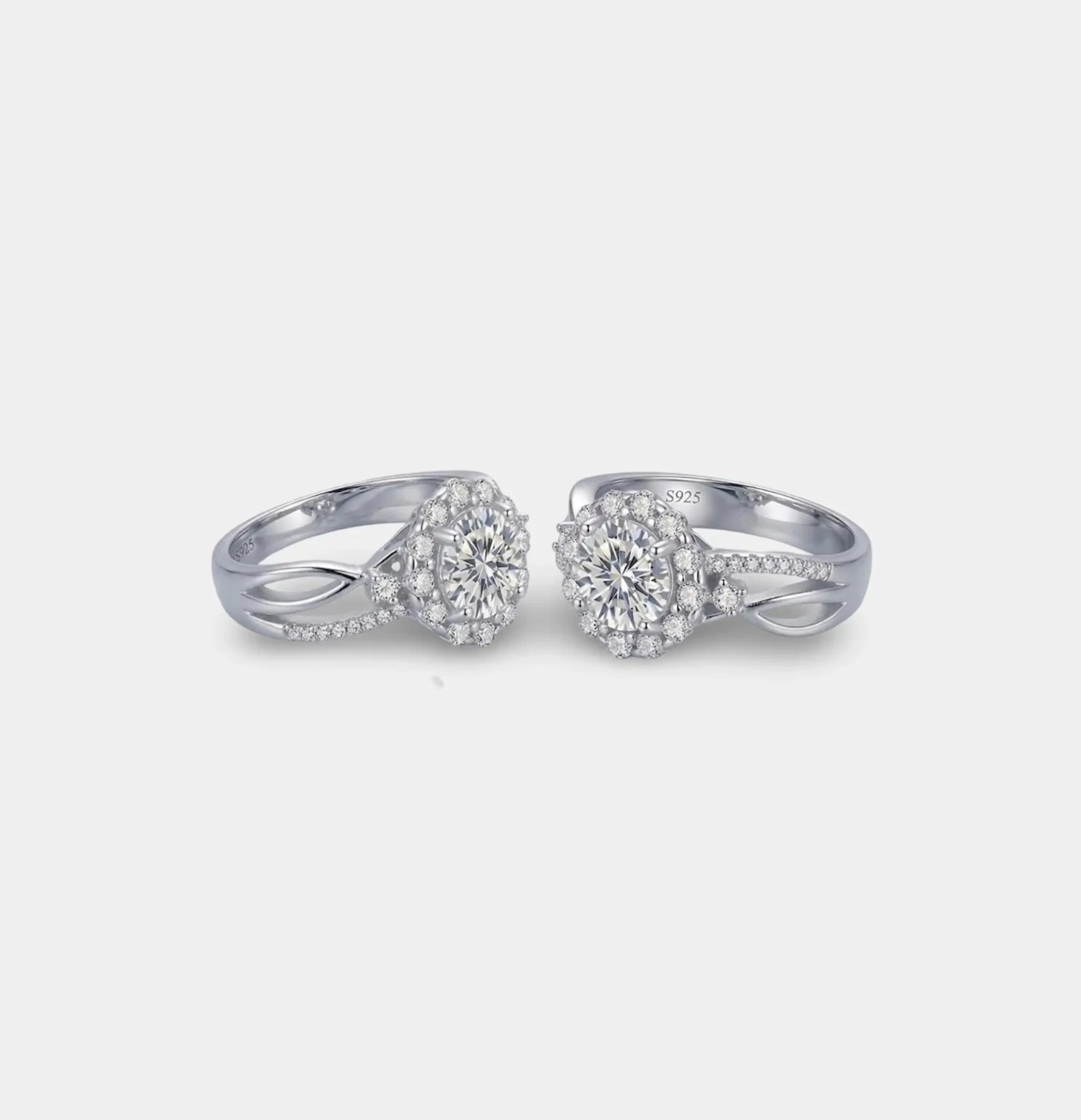 Sterling Silver Blossom Luxe Moissanite Flower Engagement Ring(Adjustable) - MH ELEGANCE - Sterling Silver Blossom Luxe Moissanite Flower Engagement Ring(Adjustable) - Ring