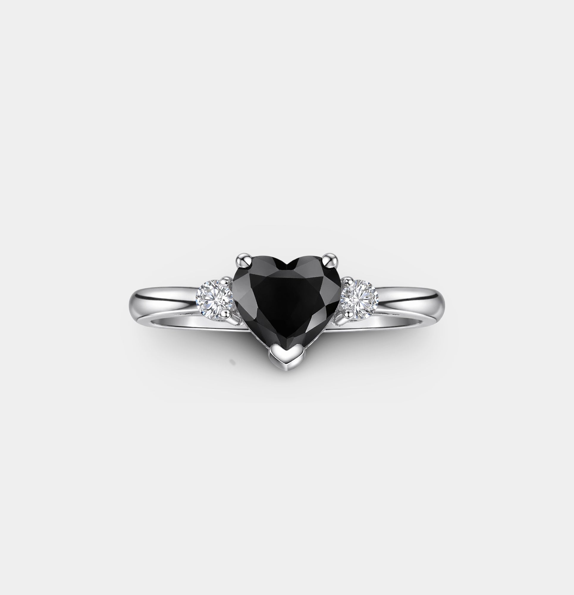 Sterling Silver Celestial Heart Glow Ring - MH ELEGANCE - Sterling Silver Celestial Heart Glow Ring - Ring