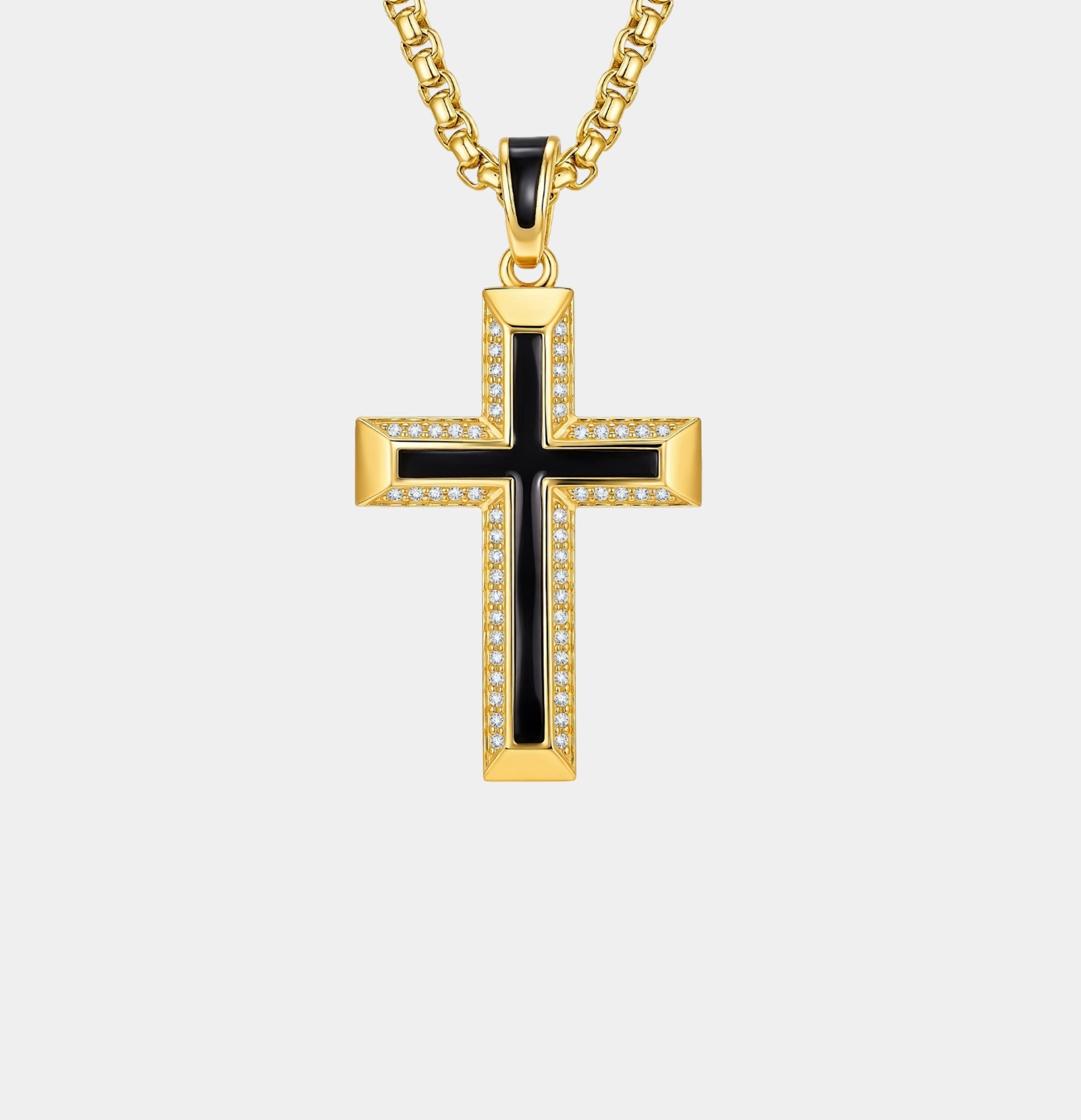Sterling Silver Guardian Faith Cross Necklace - MH ELEGANCE - Sterling Silver Guardian Faith Cross Necklace - Necklace