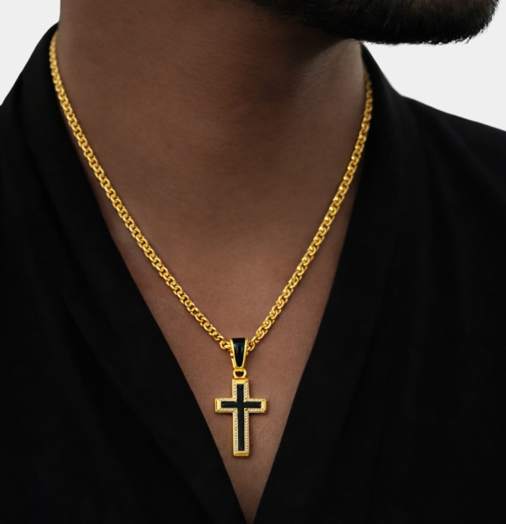 Sterling Silver Guardian Faith Cross Necklace - MH ELEGANCE - Sterling Silver Guardian Faith Cross Necklace - Necklace