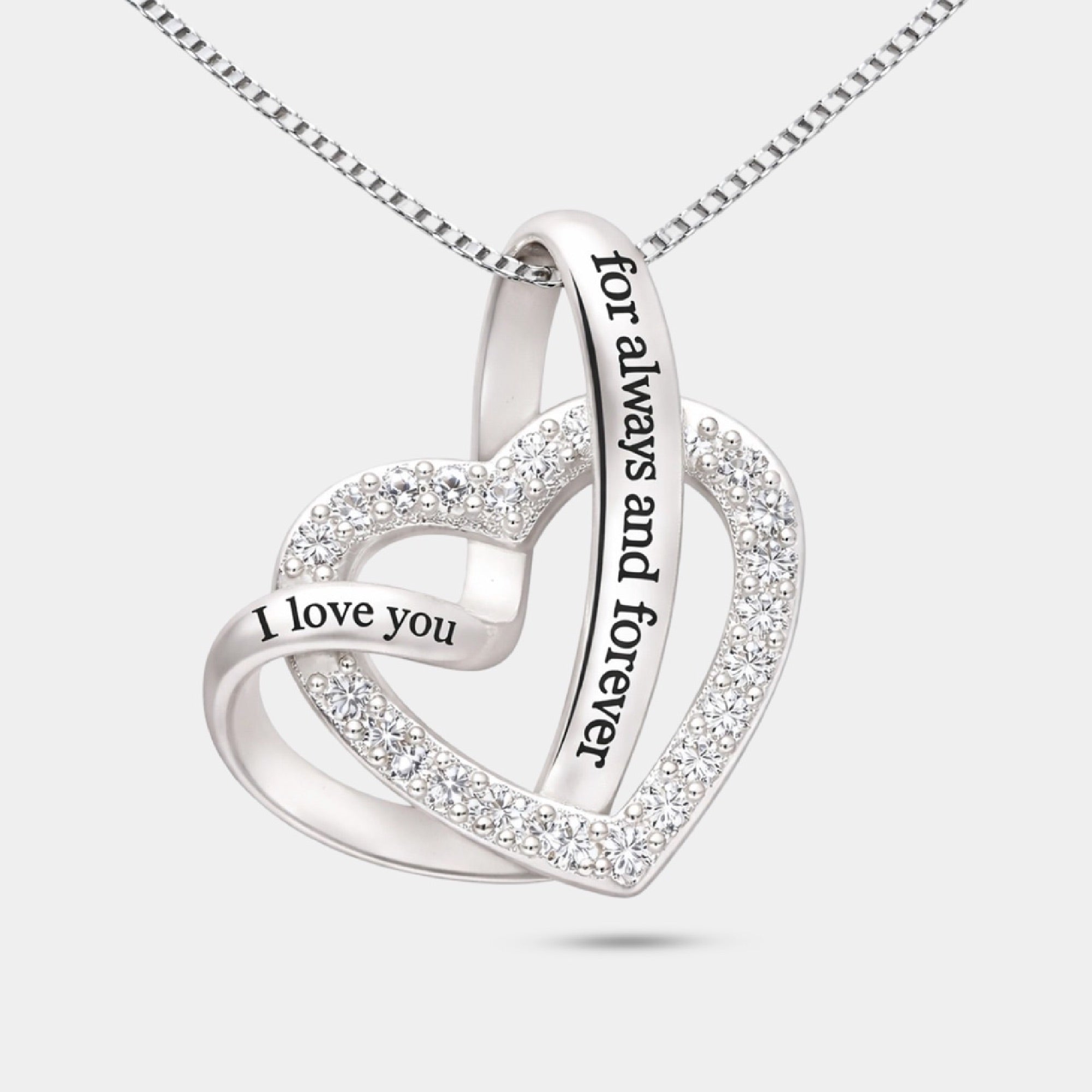 Sterling Silver Love Heart Necklace - MH ELEGANCE - Sterling Silver Love Heart Necklace -