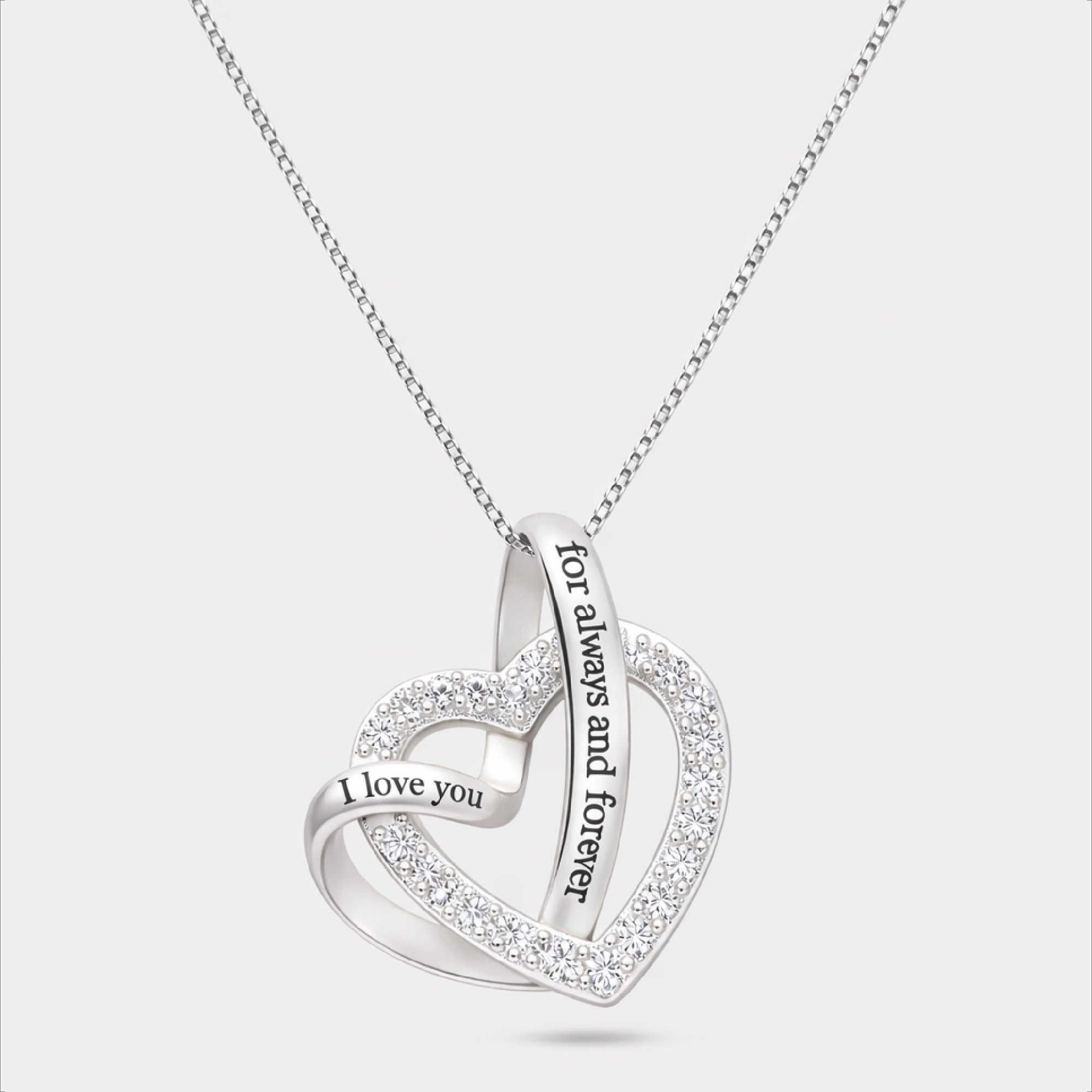 Sterling Silver Love Heart Necklace - MH ELEGANCE - Sterling Silver Love Heart Necklace -