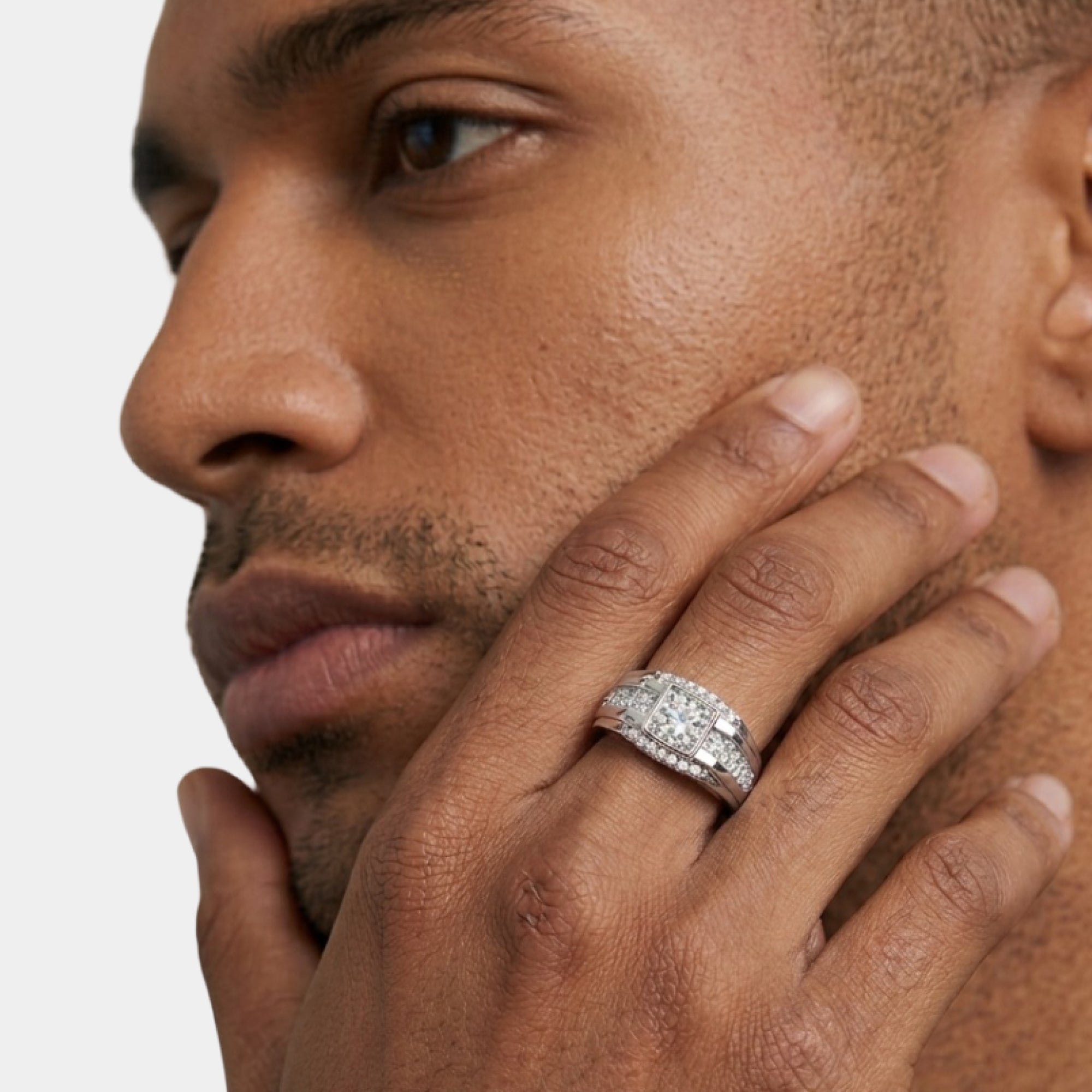 Sterling Silver Royal Brilliance Men's Wedding Ring | Diamond-Like Premium Jewelry - MH ELEGANCE - Sterling Silver Royal Brilliance Men's Wedding Ring | Diamond-Like Premium Jewelry - Ring
