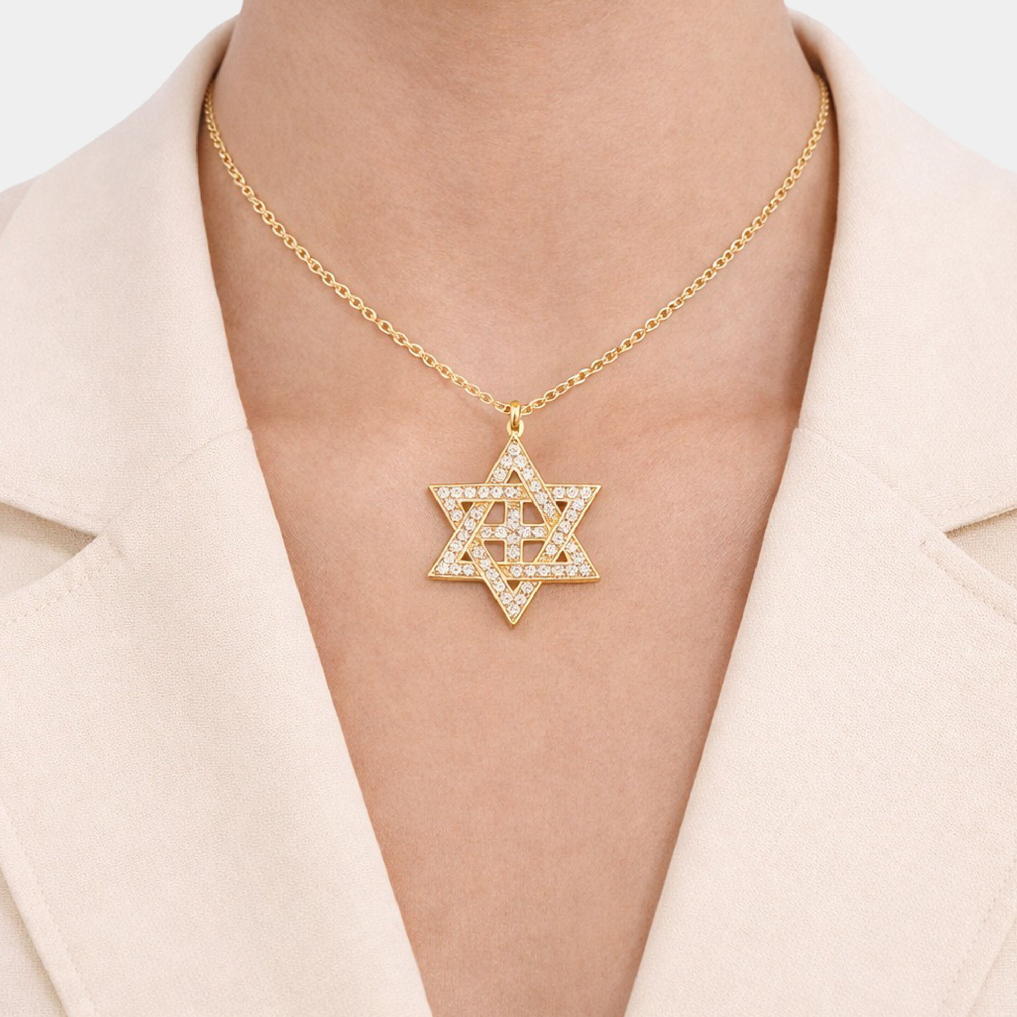 Sterling Silver Star of David Necklace - MH ELEGANCE - Sterling Silver Star of David Necklace - Necklace