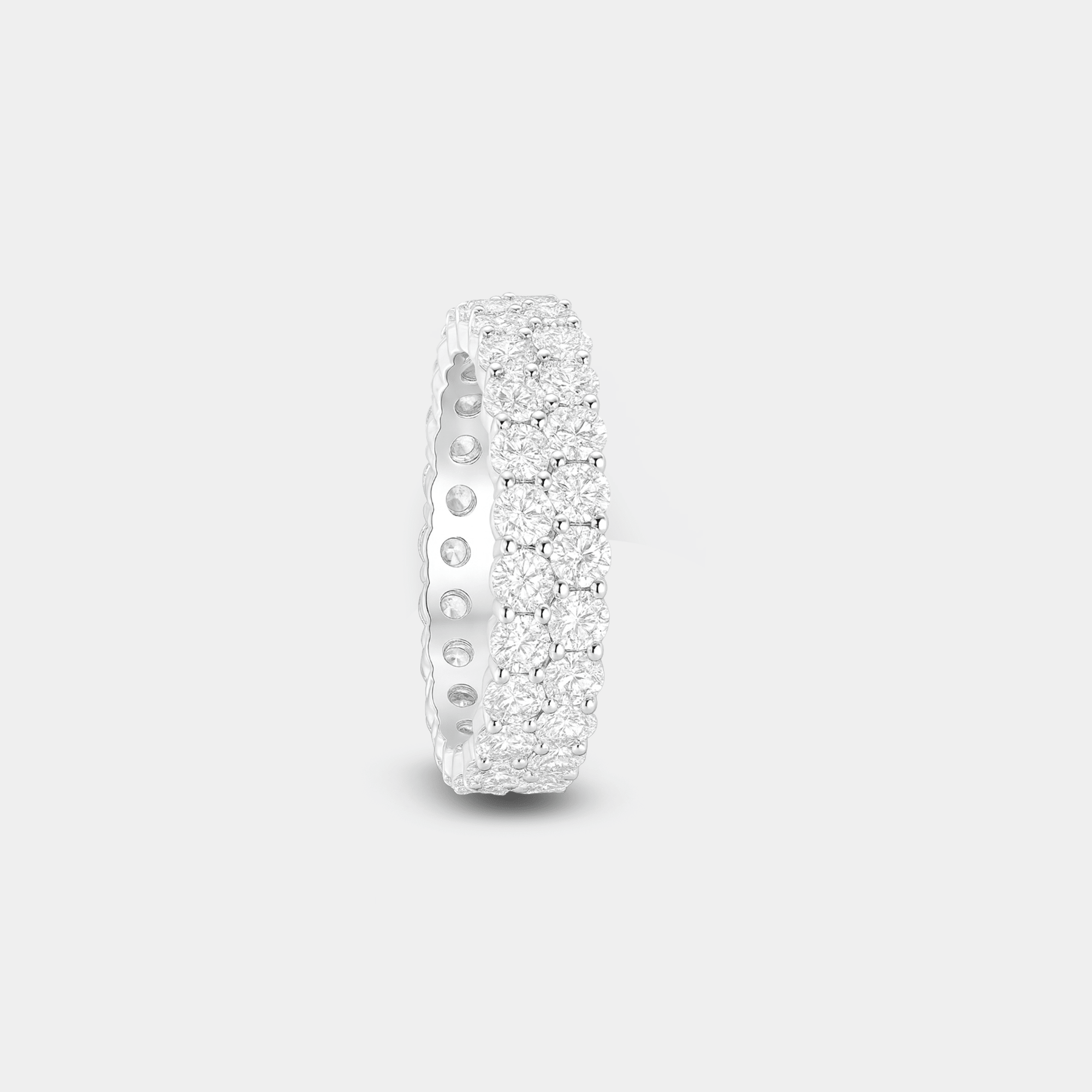 Two Row Round-Cut Eternity Ring - MH ELEGANCE - Two Row Round-Cut Eternity Ring -