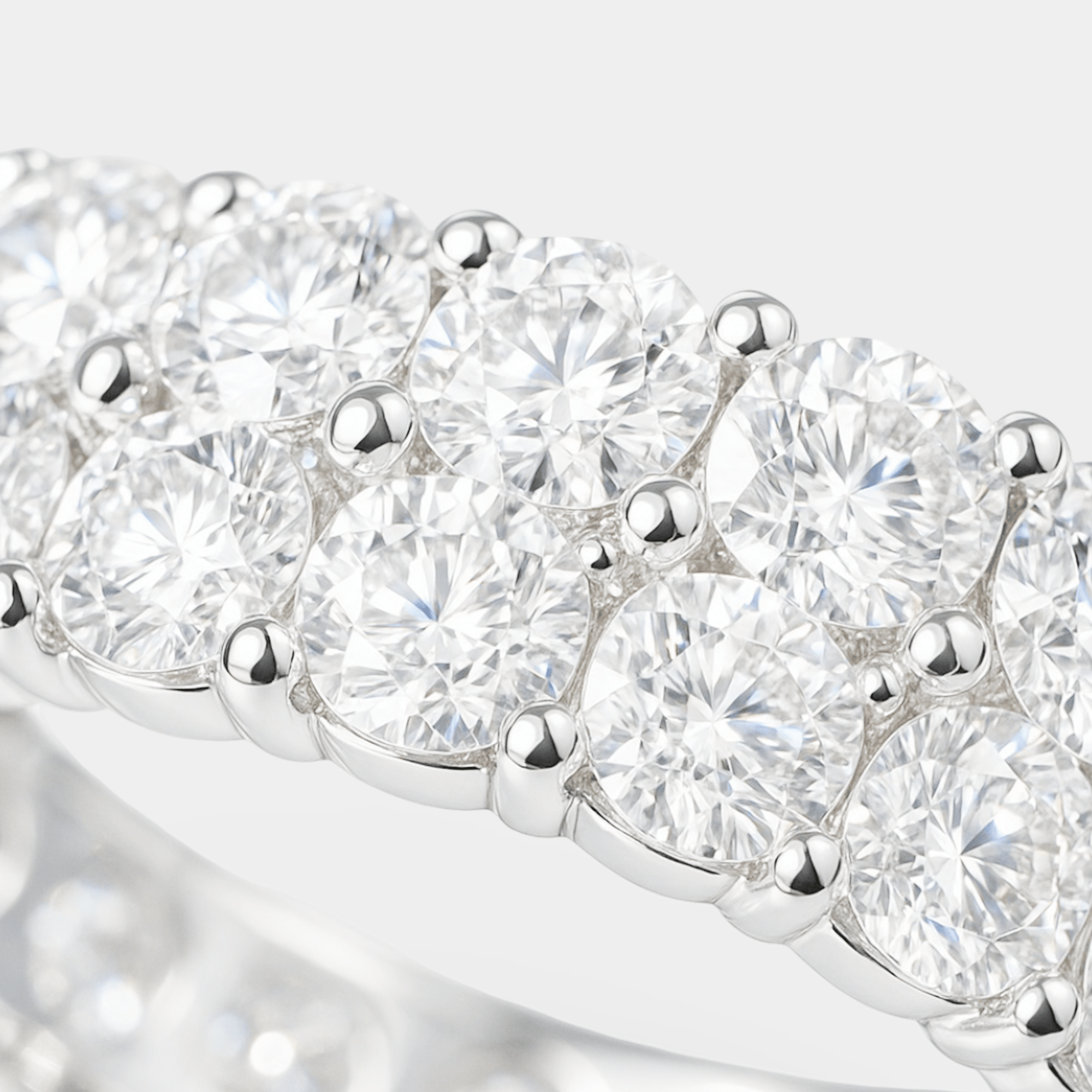 Two Row Round-Cut Eternity Ring - MH ELEGANCE - Two Row Round-Cut Eternity Ring -