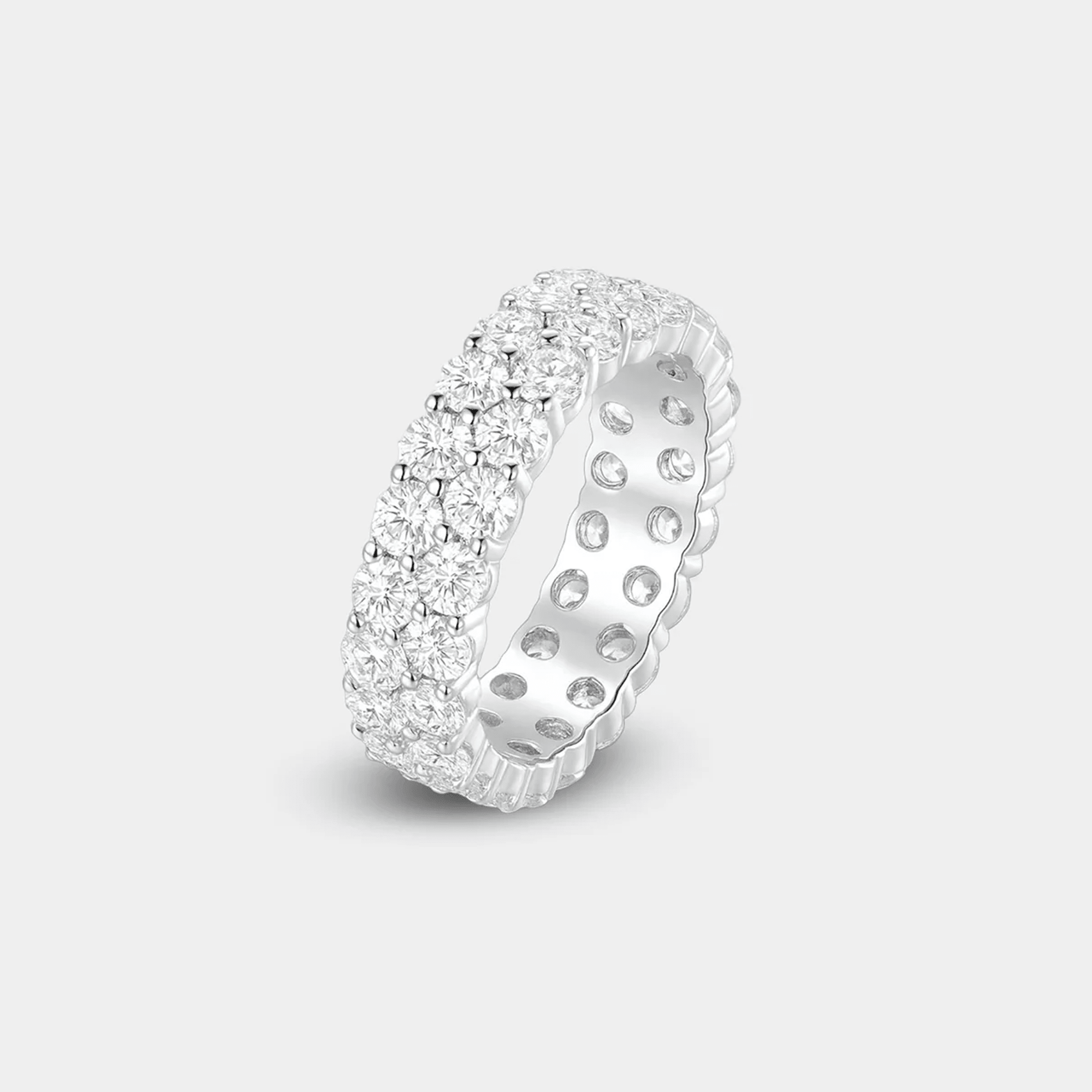 Two Row Round-Cut Eternity Ring - MH ELEGANCE - Two Row Round-Cut Eternity Ring -