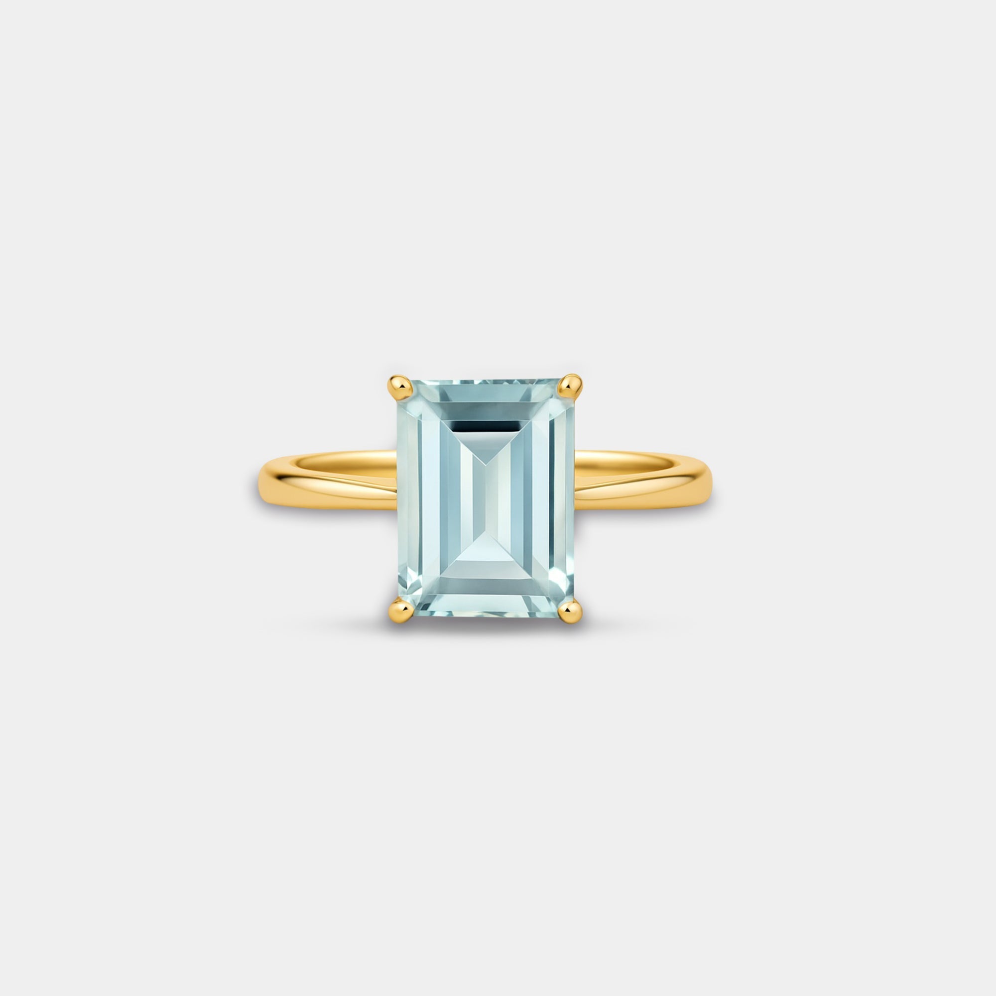 Vera Aquamarine Solitaire Ring - MH ELEGANCE - Vera Aquamarine Solitaire Ring - MH ELEGANCE -