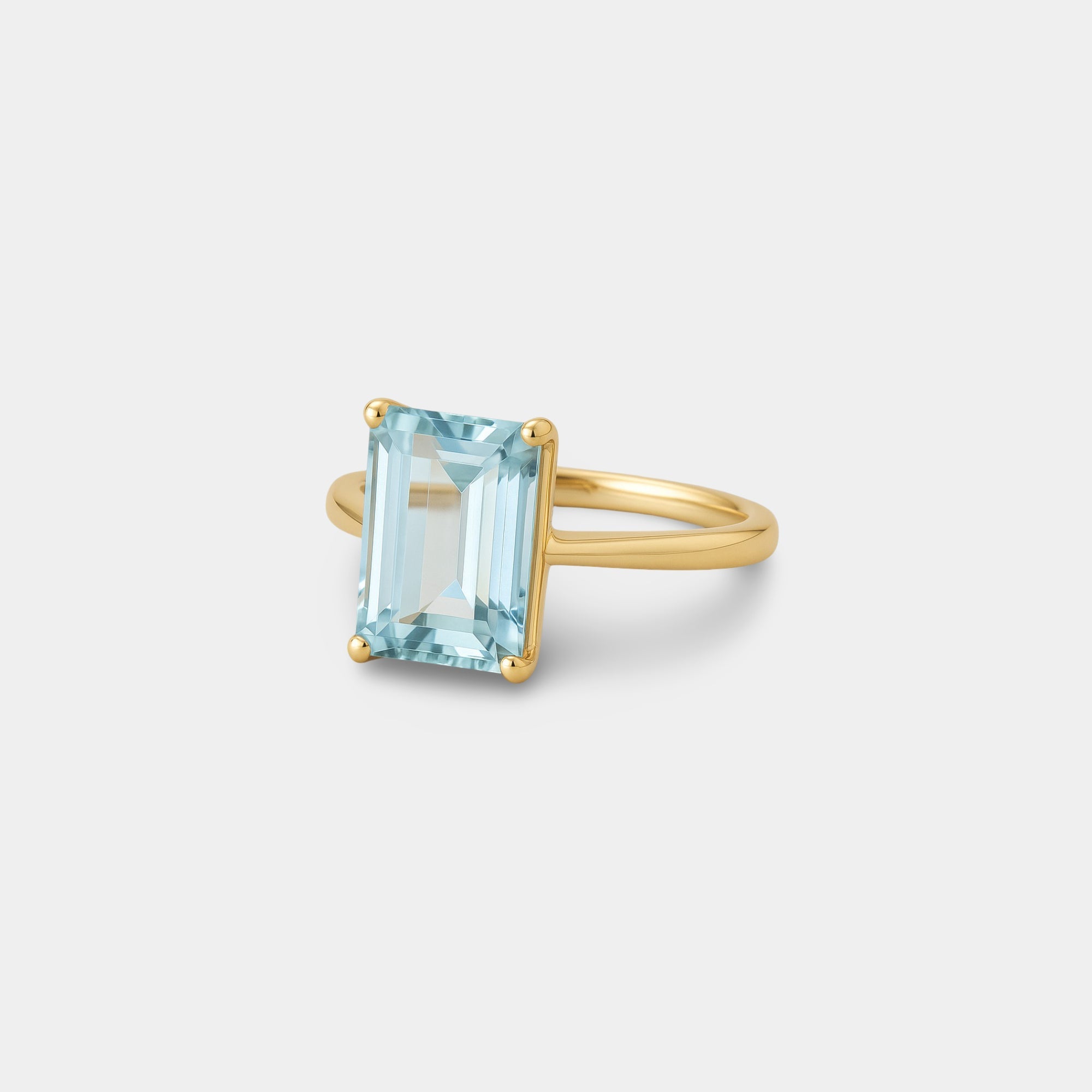 Vera Aquamarine Solitaire Ring - MH ELEGANCE - Vera Aquamarine Solitaire Ring - MH ELEGANCE -