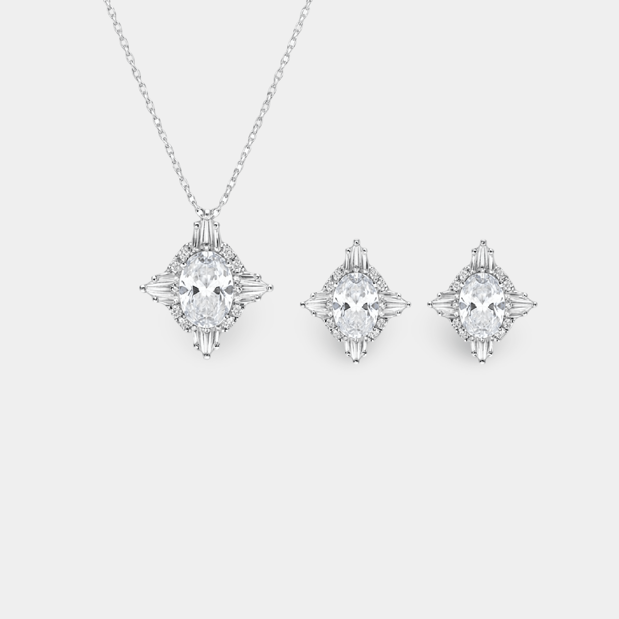 Vintage Inspired Necklace & Earrings - MH ELEGANCE - Vintage Inspired Necklace & Earrings -
