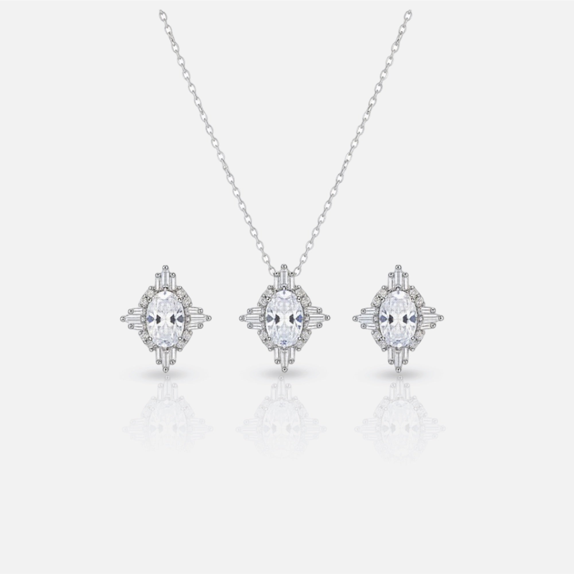 Vintage Inspired Necklace & Earrings - MH ELEGANCE - Vintage Inspired Necklace & Earrings -