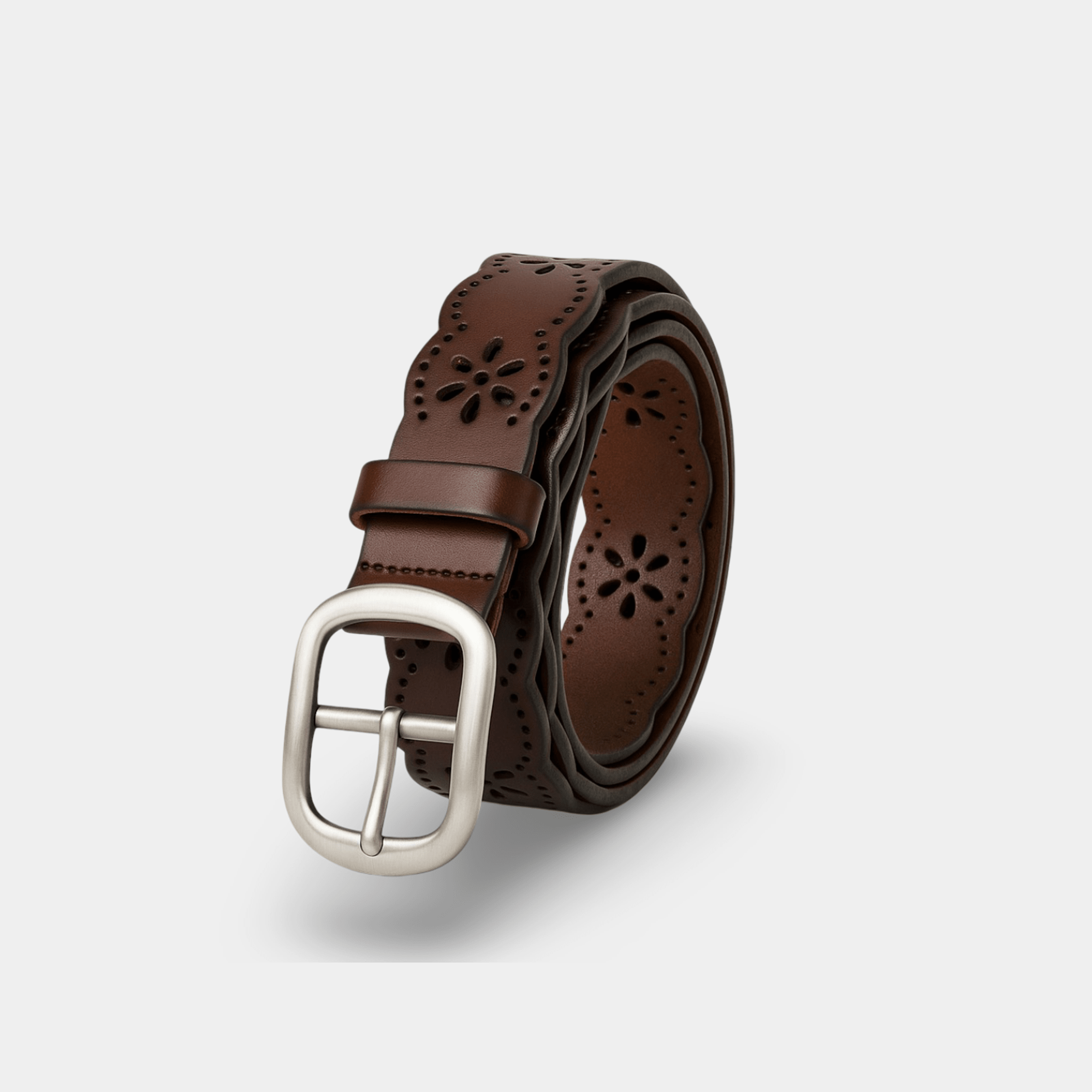 Women's Hollow Flower Leather Belt | Sculptural Floral Design | Artistic Leather Belt | Handcrafted - MH ELEGANCE - Women's Hollow Flower Leather Belt | Sculptural Floral Design | Artistic Leather Belt | Handcrafted -
