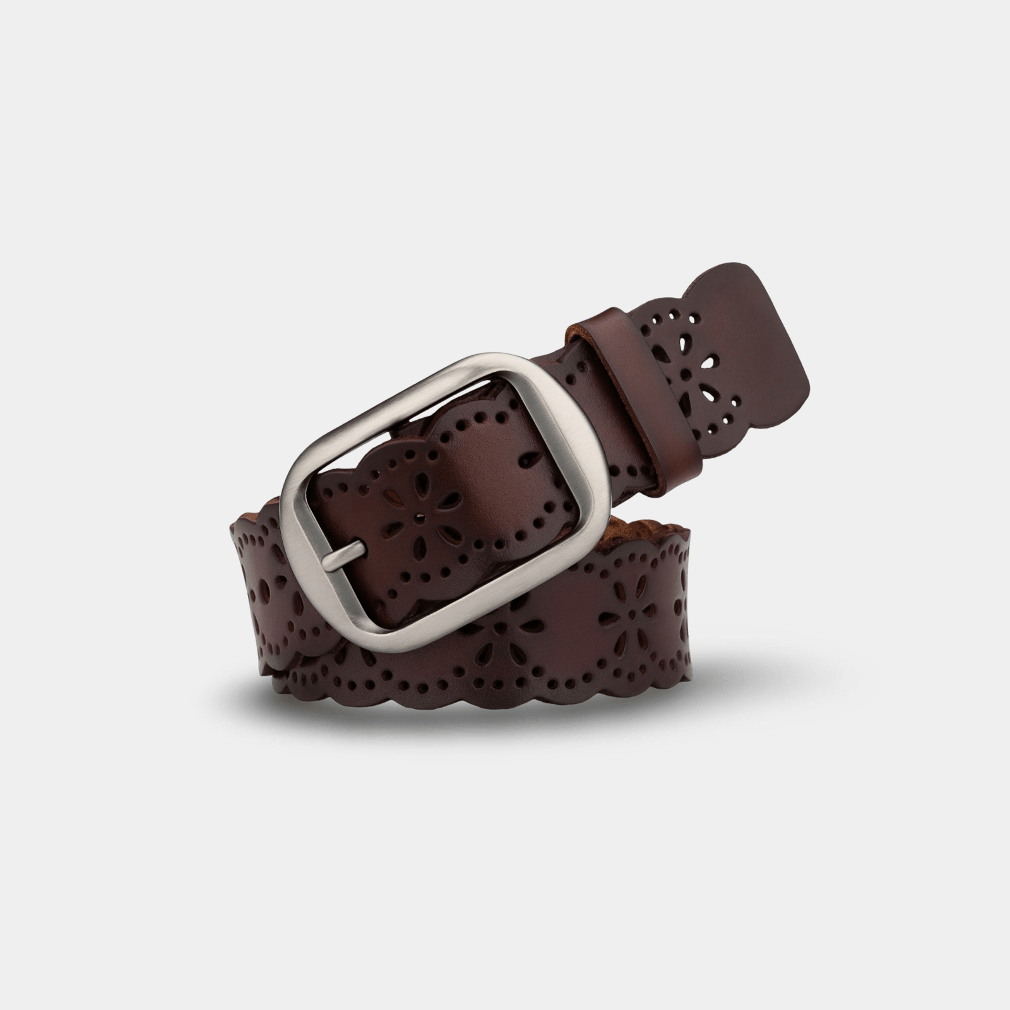 Women's Hollow Flower Leather Belt | Sculptural Floral Design | Artistic Leather Belt | Handcrafted - MH ELEGANCE - Women's Hollow Flower Leather Belt | Sculptural Floral Design | Artistic Leather Belt | Handcrafted -