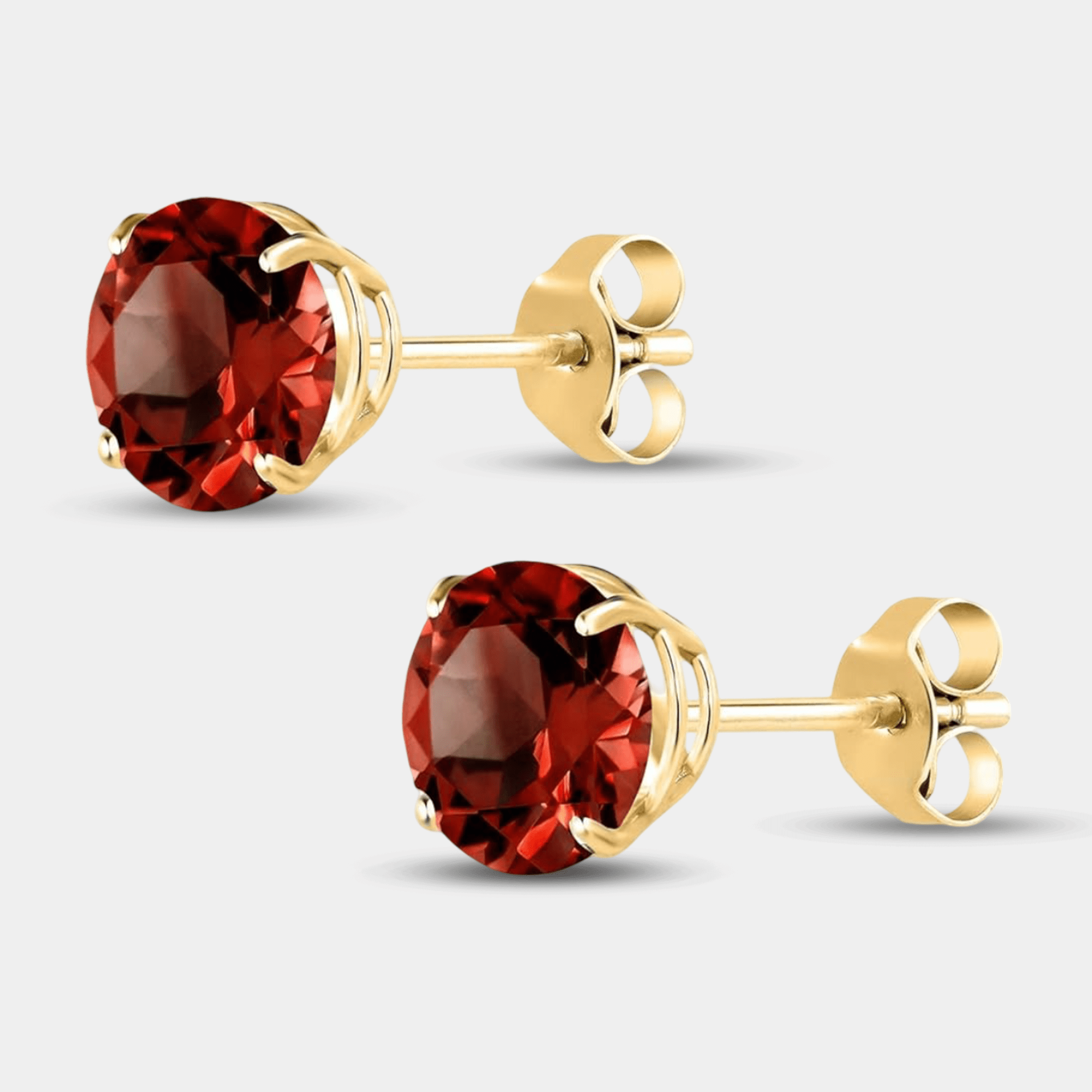 Zira Garnet Stud Earrings - MH ELEGANCE - Zira Garnet Stud Earrings - MH ELEGANCE -